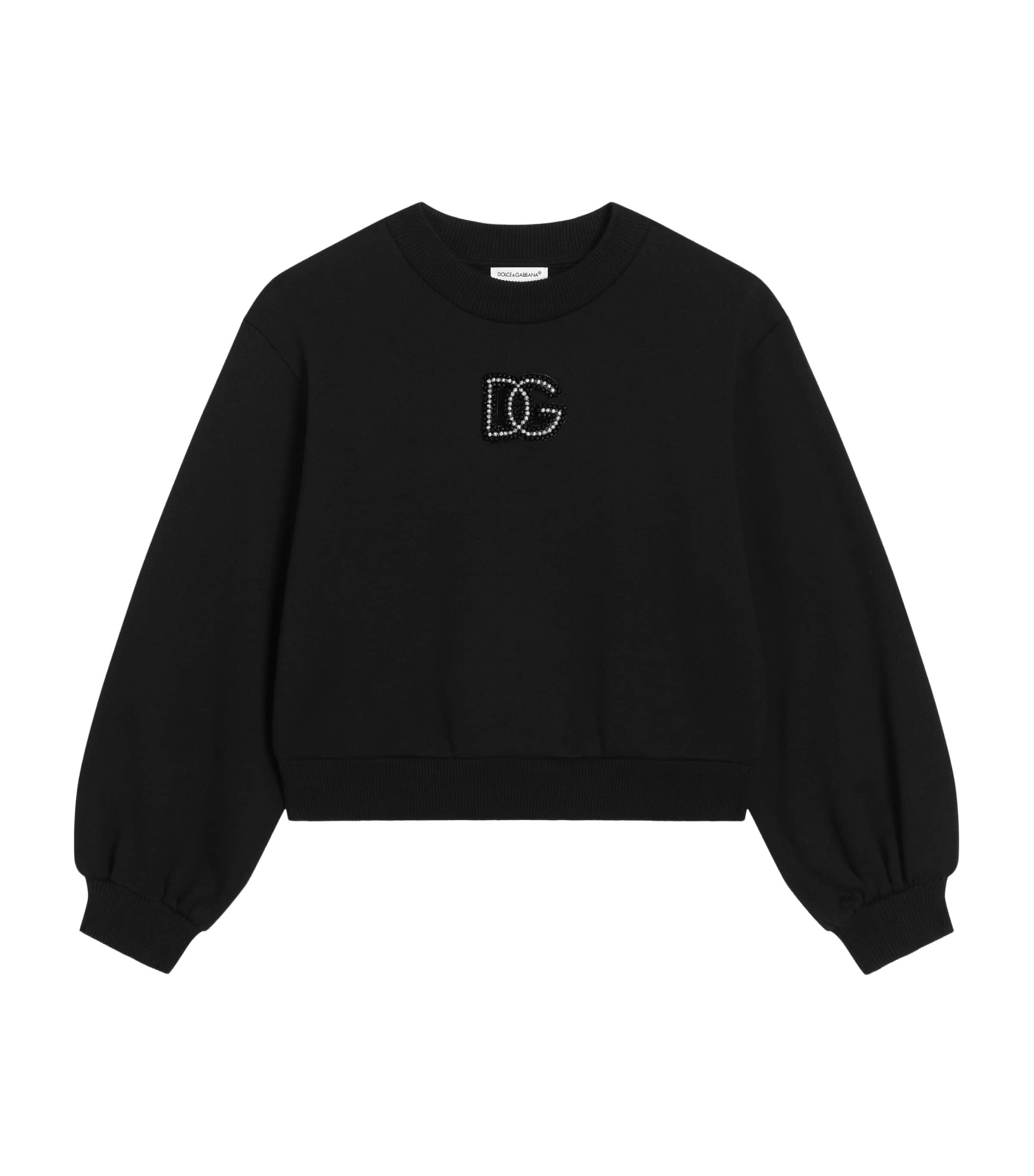 Dolce&Gabbana Kids Cotton Logo Sweatshirt (8-12+ Years) Black Image 1