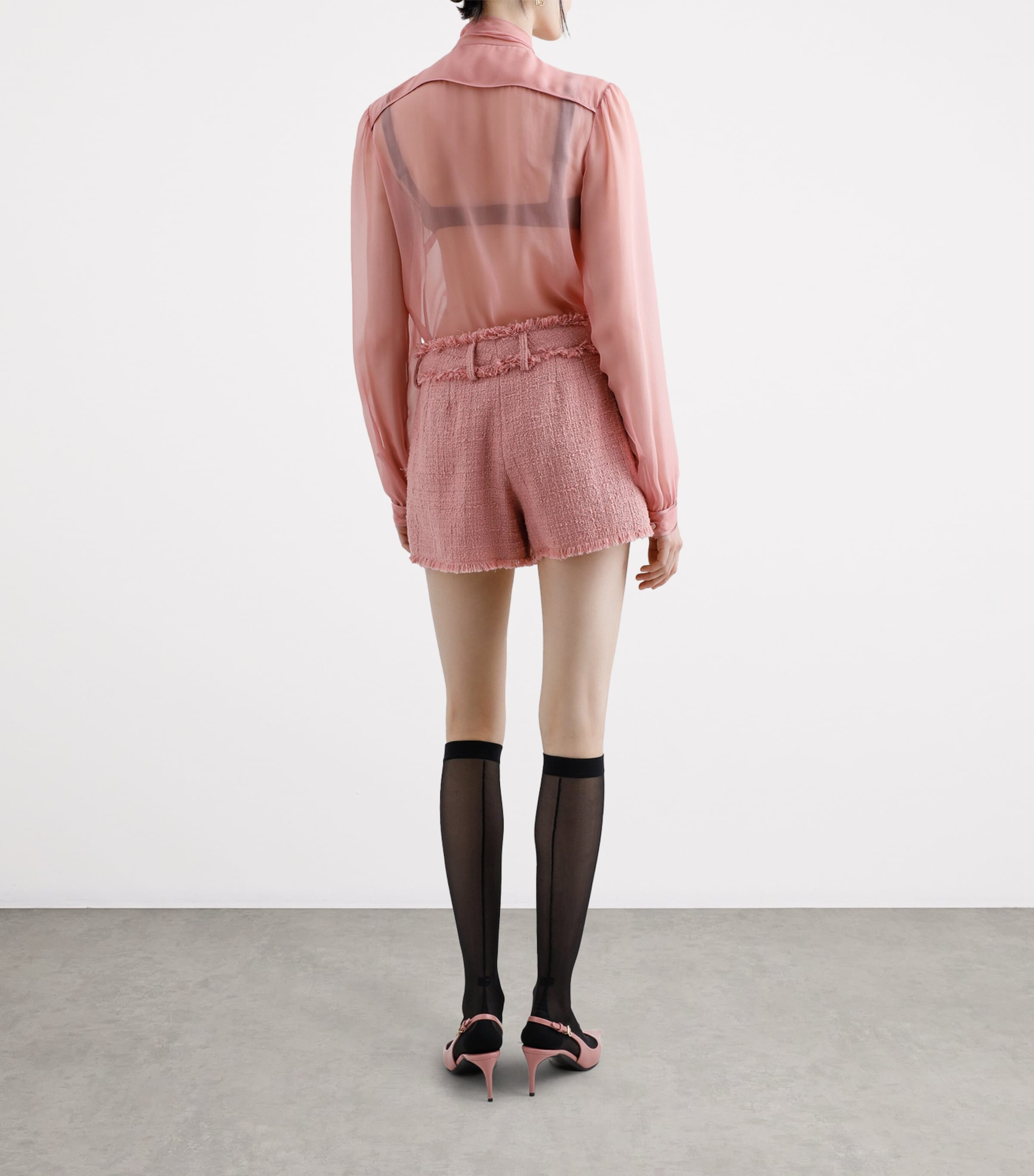 Dolce&Gabbana Womens Tweed Shorts Powder Pink Image 3