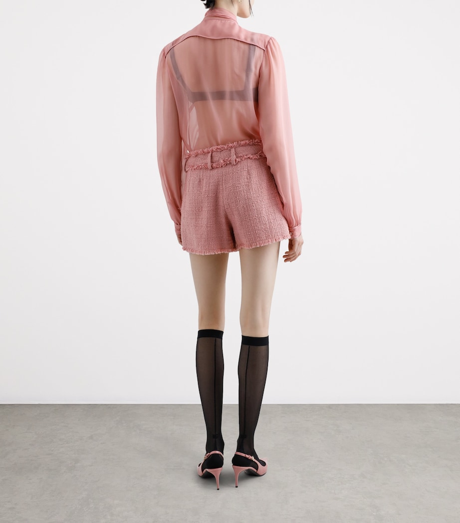 Dolce&Gabbana Womens Tweed Shorts Powder Pink Image 3