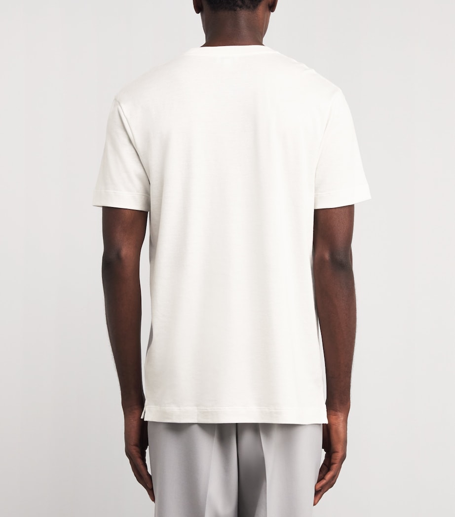Sunspel Mens Cotton-Silk-Cashmere T-Shirt Whaa White Image 5