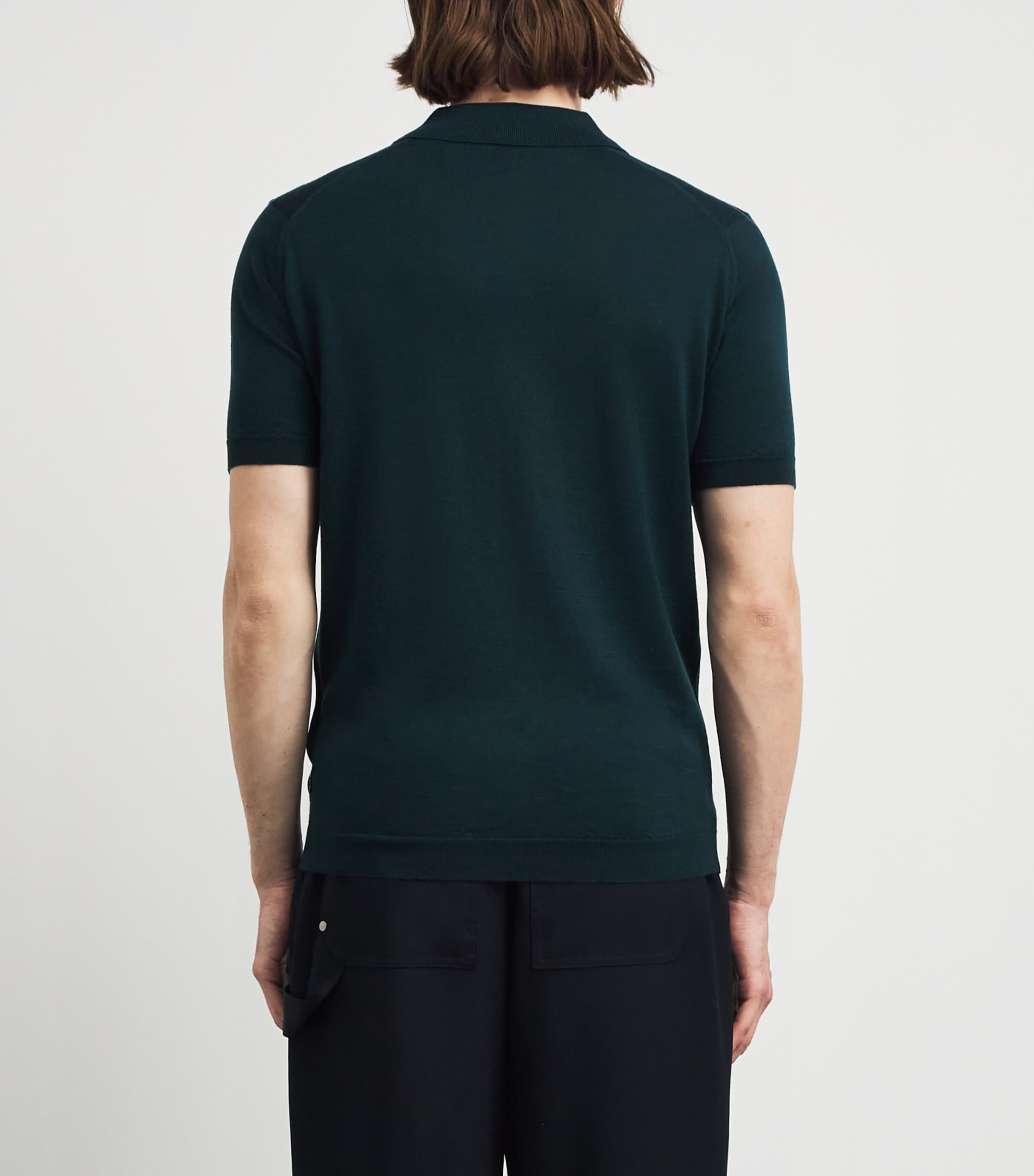 John Smedley Mens Merino Macloud Polo Shirt Richardson Green Image 5