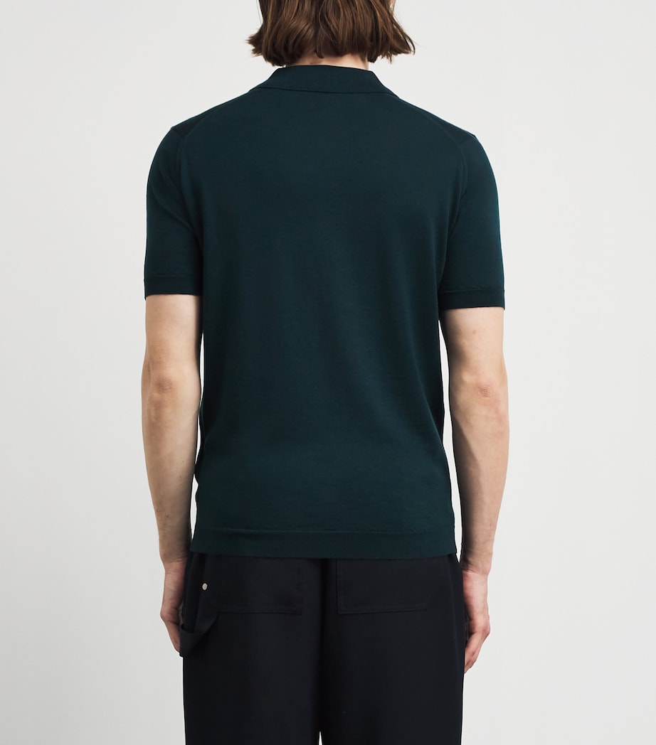 John Smedley Mens Merino Macloud Polo Shirt Richardson Green Image 5