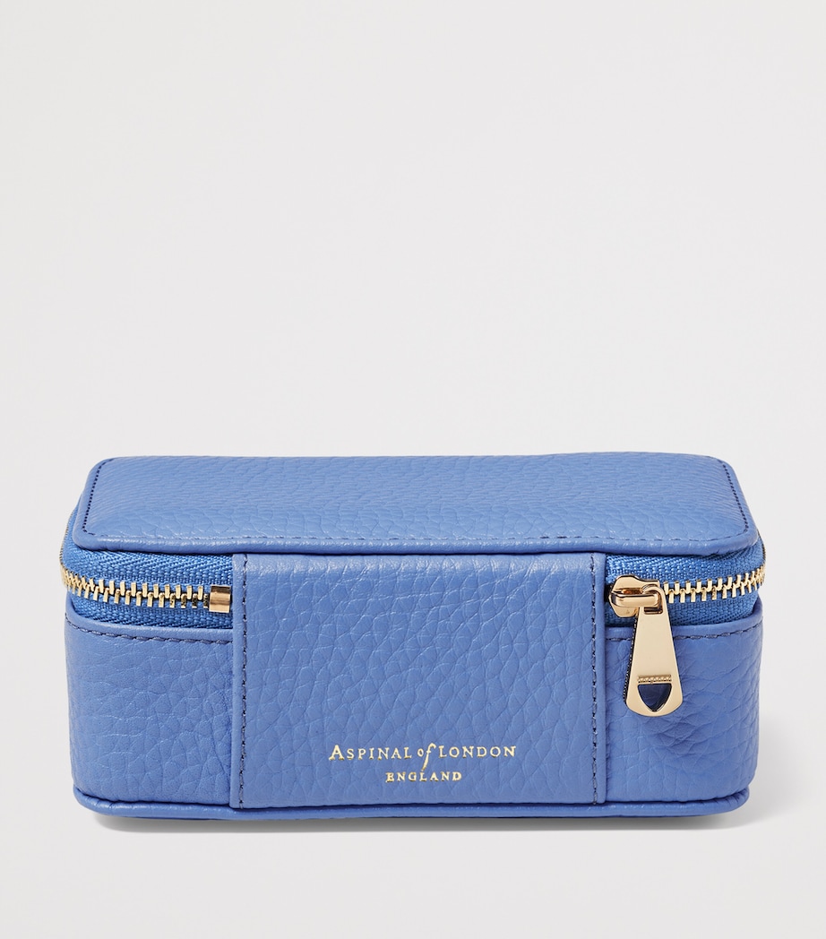 Medium Leather Travel Jewellery Case CAPRI BLUE Image 3