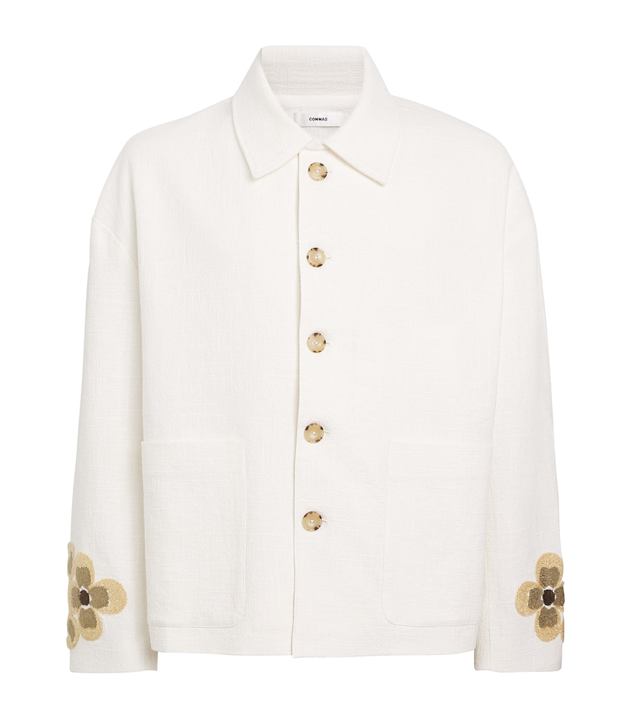 Linen-Cotton Embroidered Jacket OFF WHITE Image 1