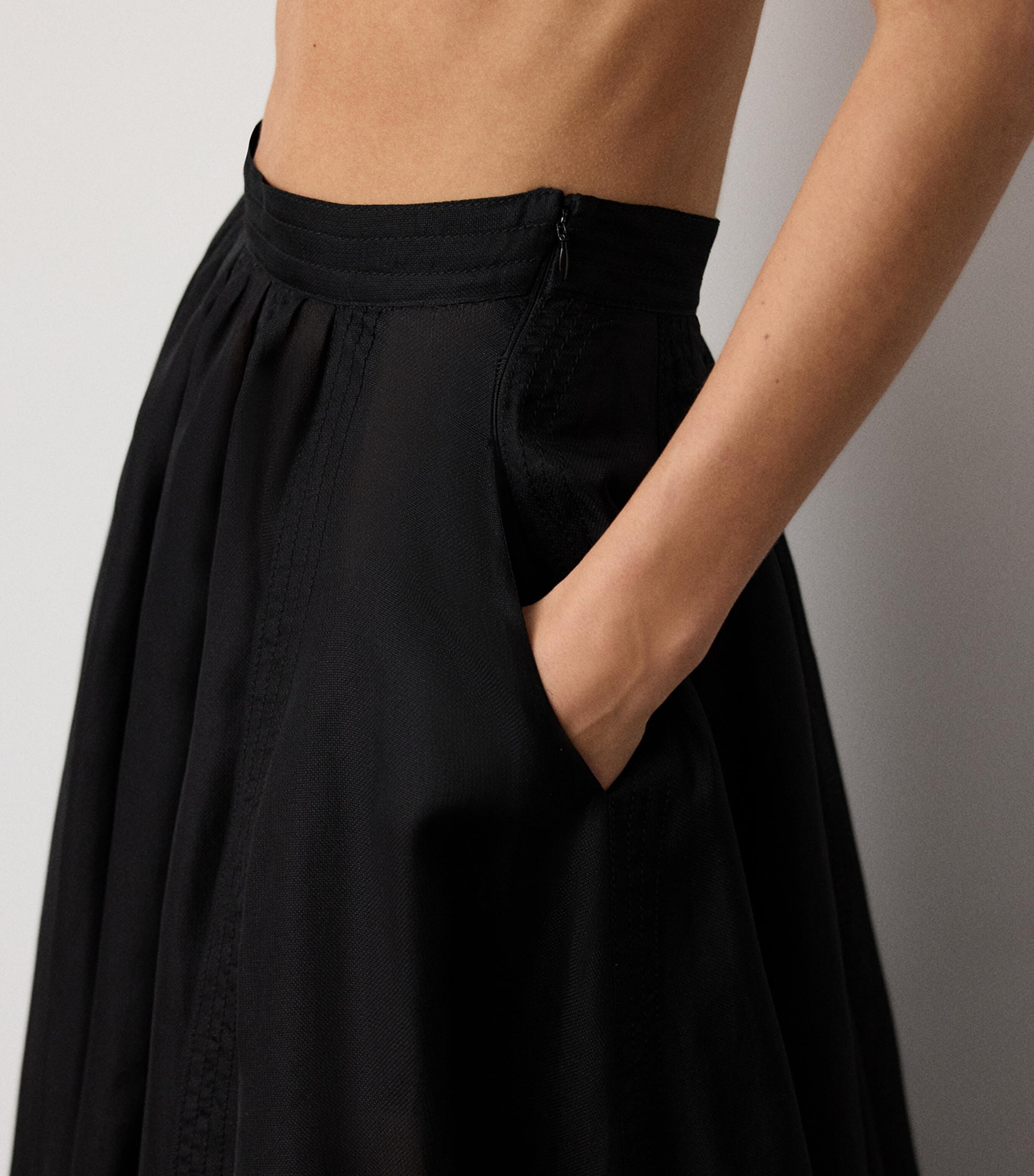 Ralph Lauren Collection Womens Silk Gazar Ivanna Maxi Skirt Black Image 5