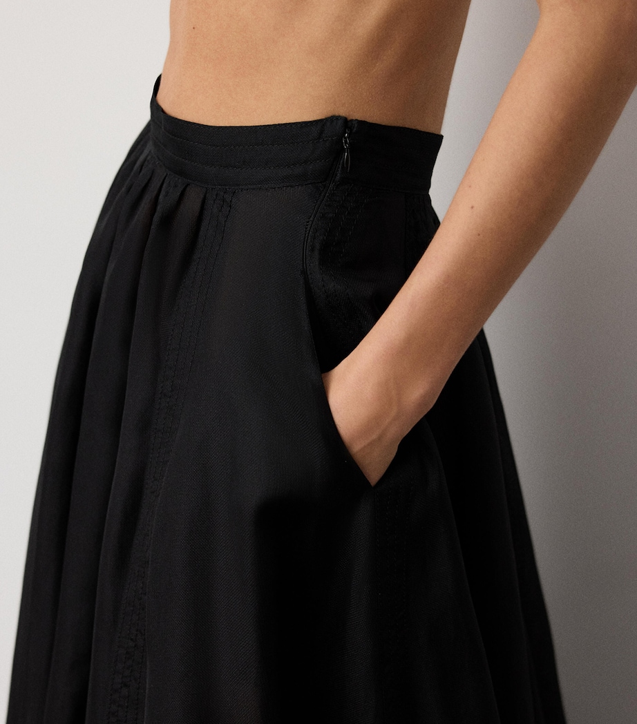 Ralph Lauren Collection Womens Silk Gazar Ivanna Maxi Skirt Black Image 5