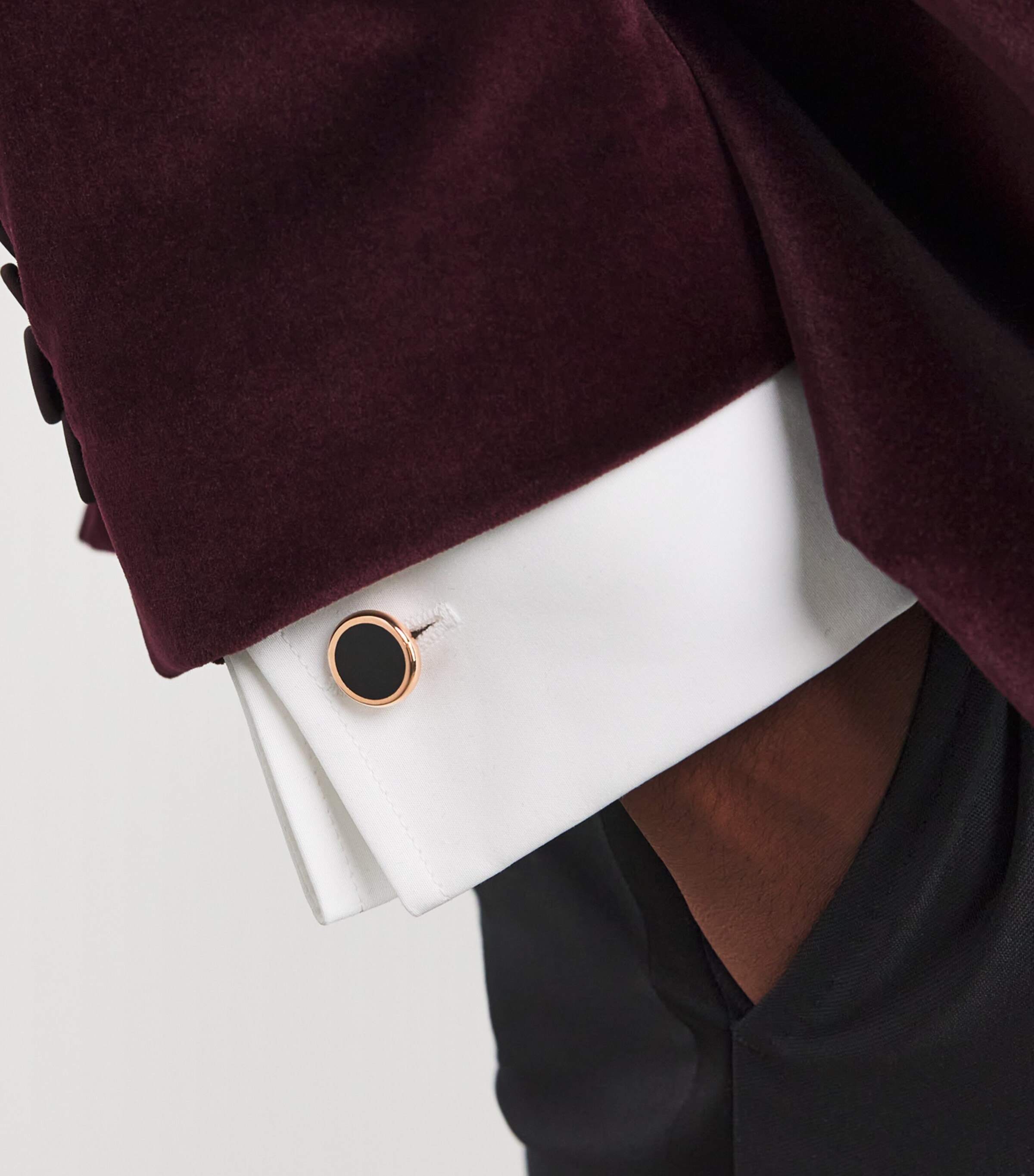 Deakin & Francis Rose Gold Onyx Cufflinks Dress Set Rose Gold Image 5
