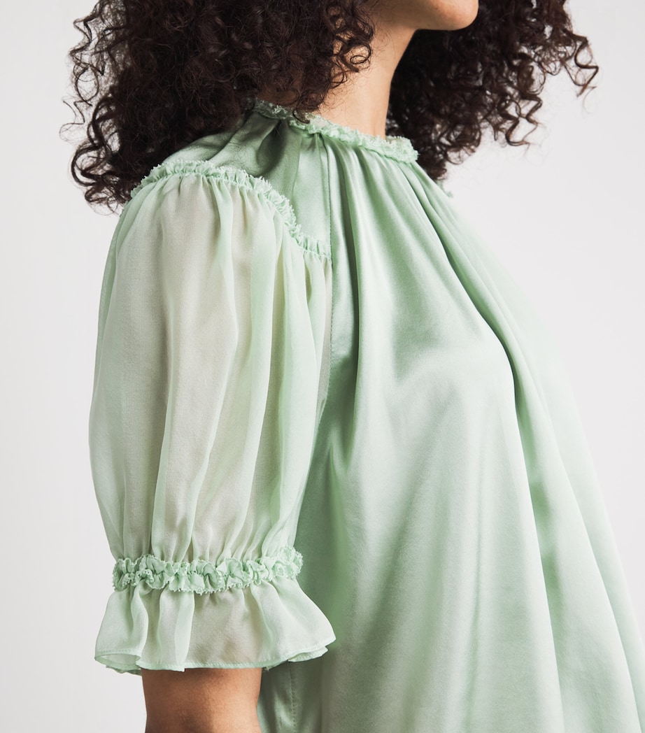 Ulla Johnson Womens Silk Alina Blouse Celadon Image 3