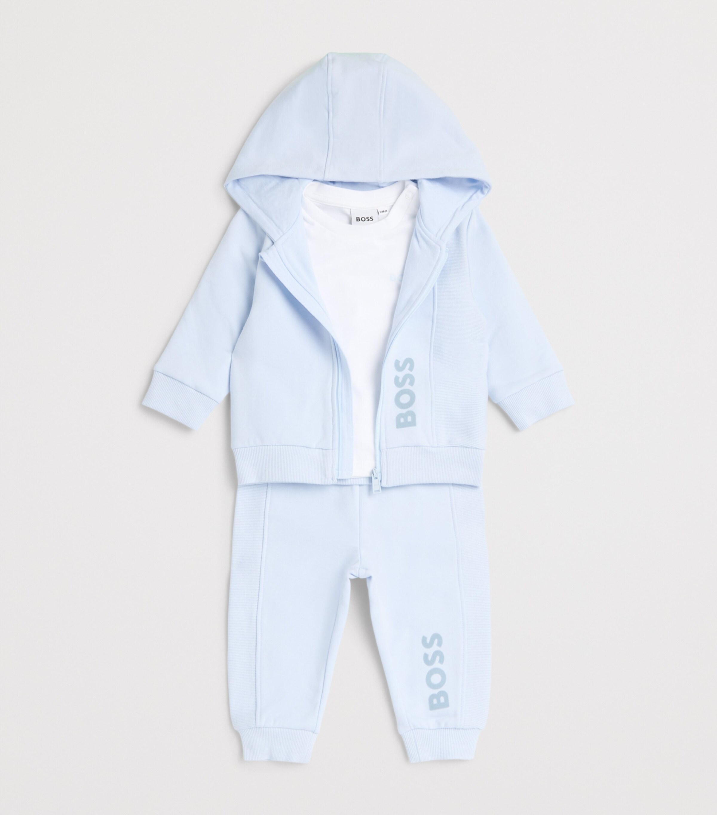 BOSS Kidswear T-Shirt, Hoodie and Sweatpants Set (1-18 Months) Pale Blue Image 2