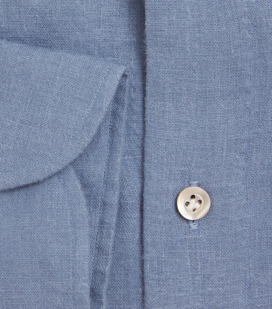 Brushed Linen Shirt BLUE Image 5
