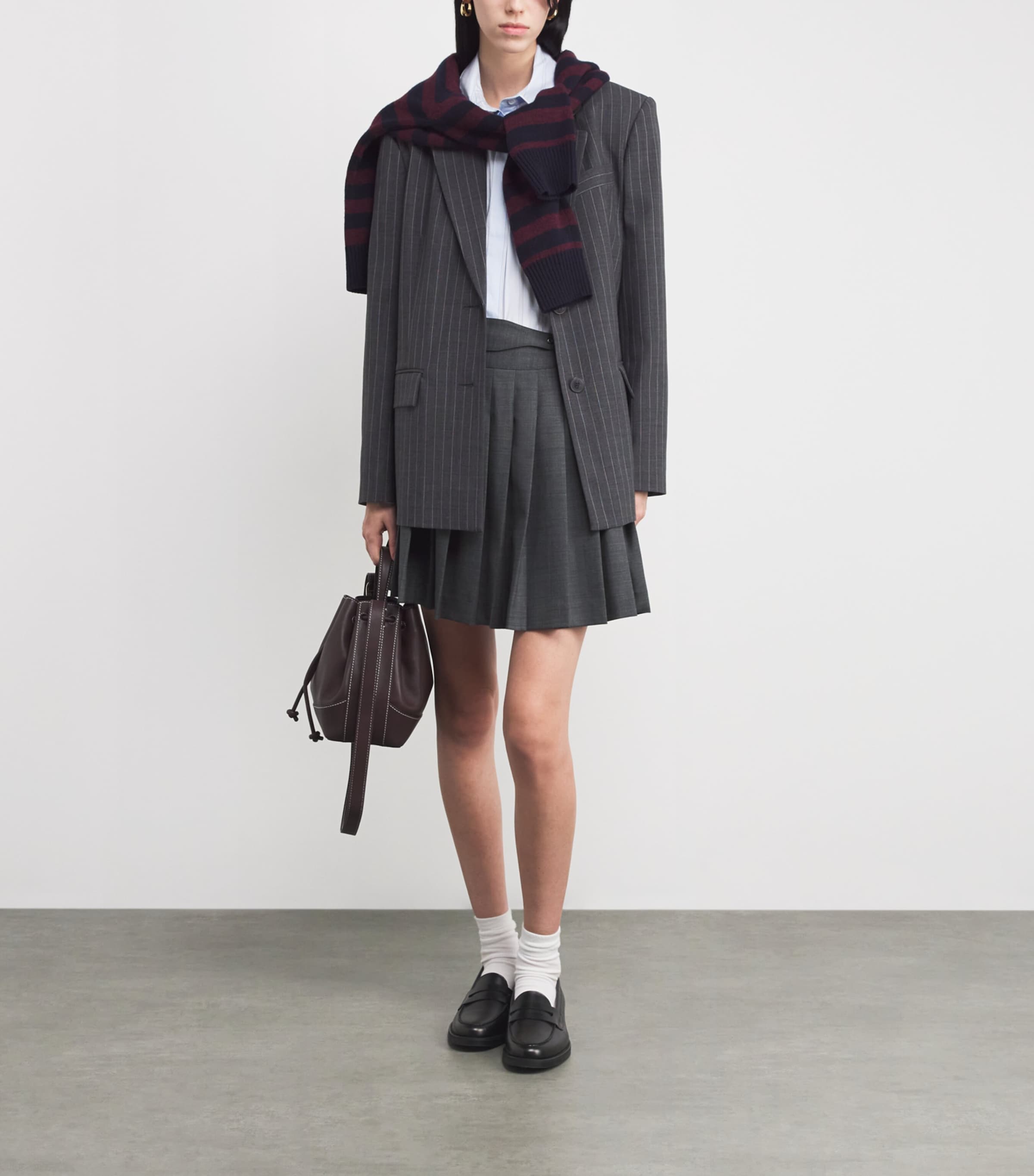 Wool-Blend Pleated Mini Skirt ANTHRACITE Image 2