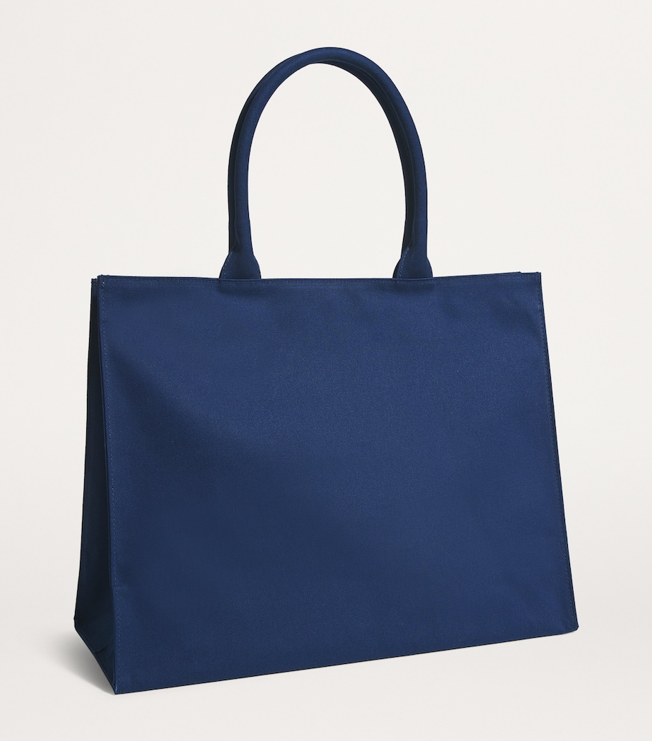 Large Cotton Logo Tote Bag NAVY Image 3