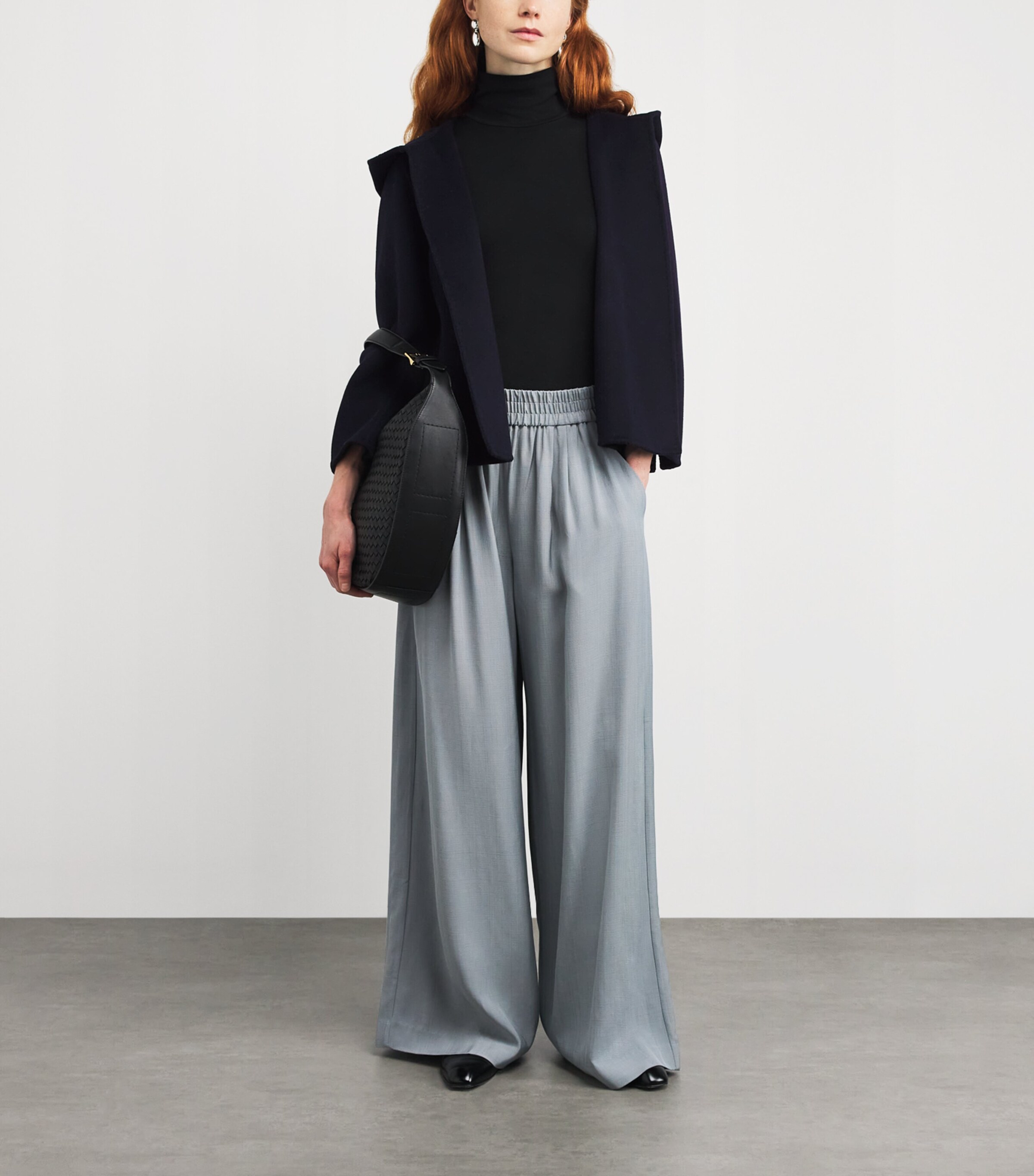 Cashmere Hooded Paletot Jacket NAVY Image 2