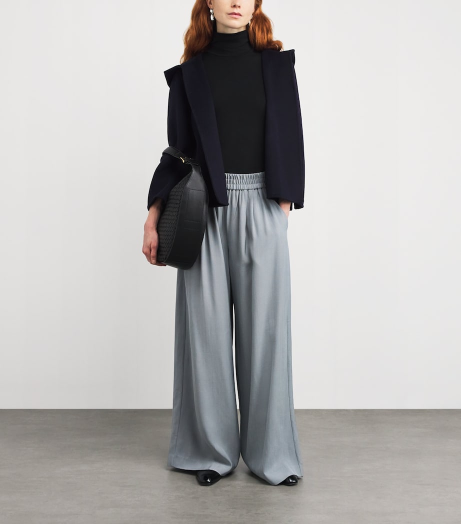 Cashmere Hooded Paletot Jacket NAVY Image 2