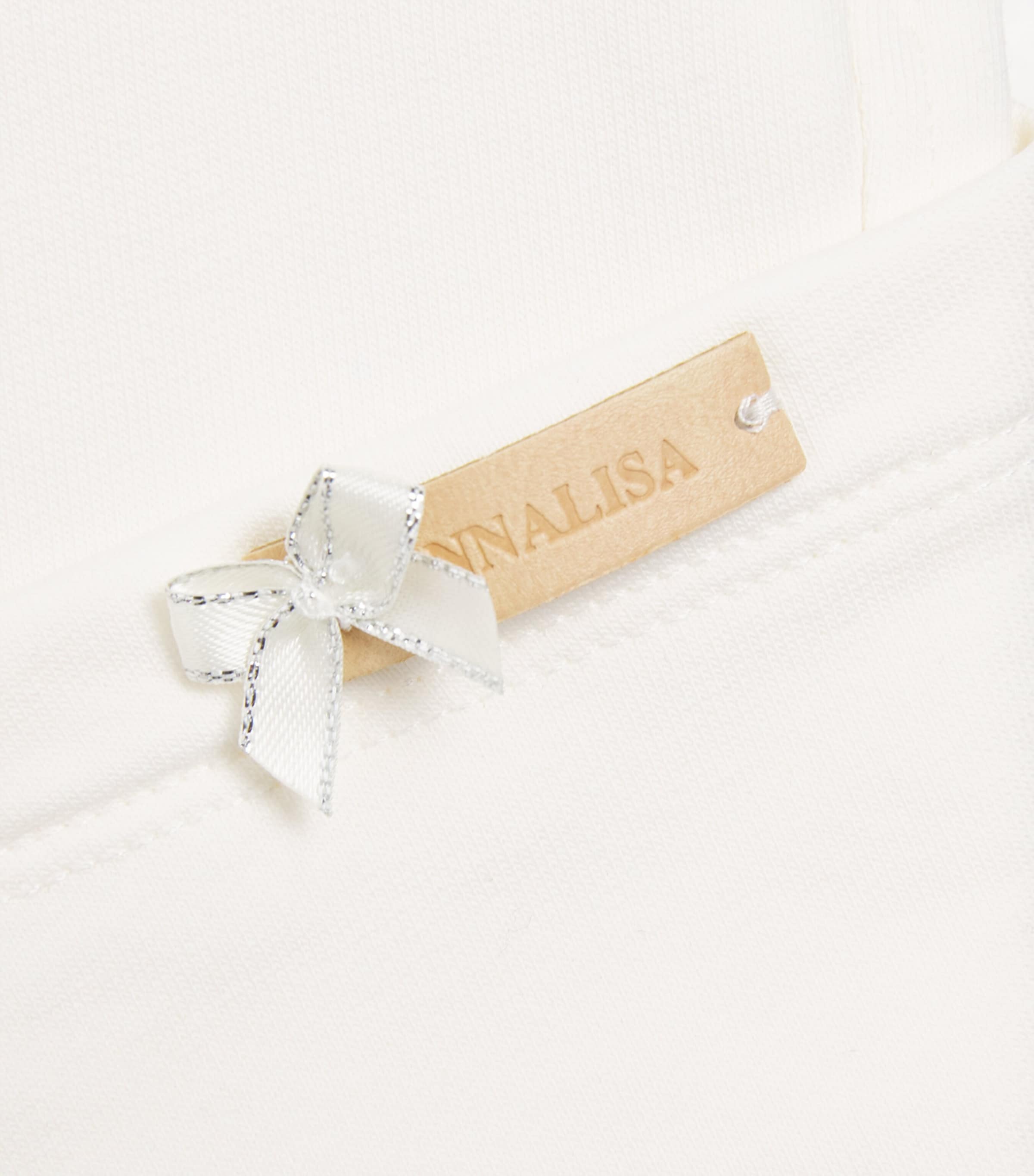 Monnalisa Stretch-Cotton Bow-Detail Sweatpants (2-12 Years) Gardenia Image 3