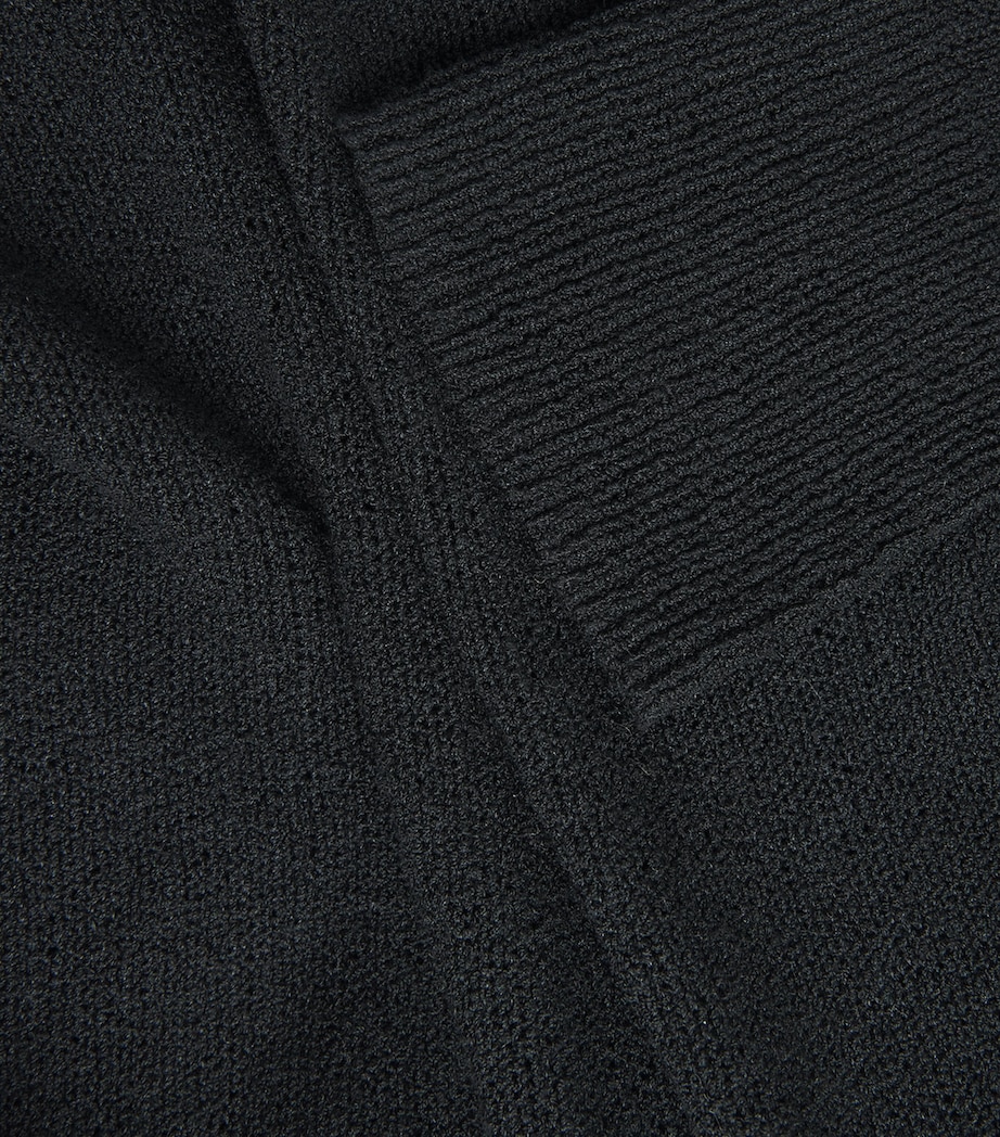 Silk Bouclé Cape-Detail Gown 001 BLACK Image 5