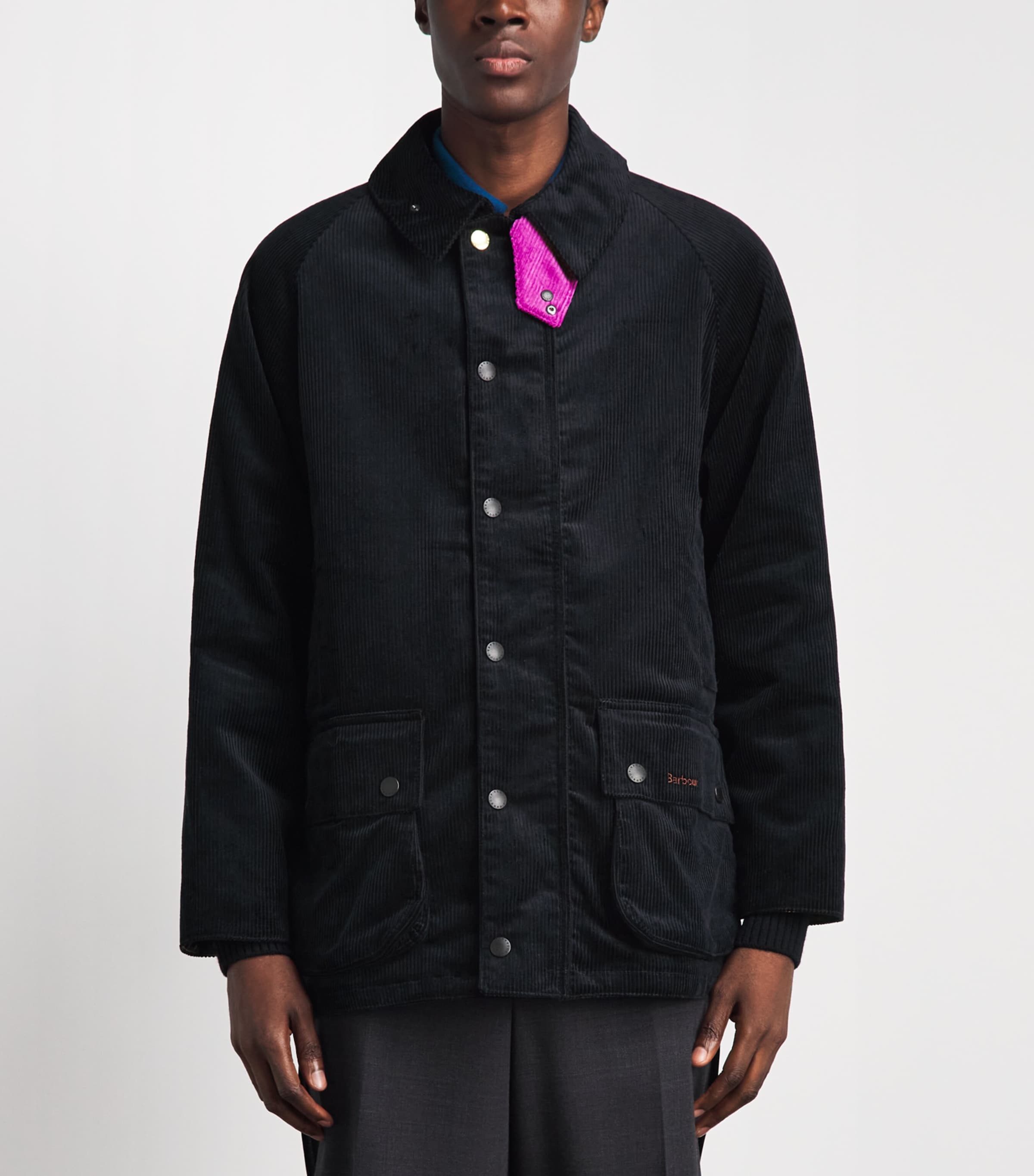 Barbour Mens x Paul Smith Corduroy Beaufort Casual Jacket Dk Navy Image 4