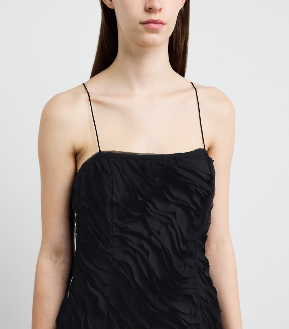 Ulla Johnson Womens Chiffon-Ribbon Augustina Maxi Dress Noir Image 3