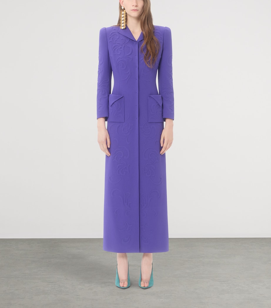 Valentino Womens Floral-Embroidered Coat Image 5