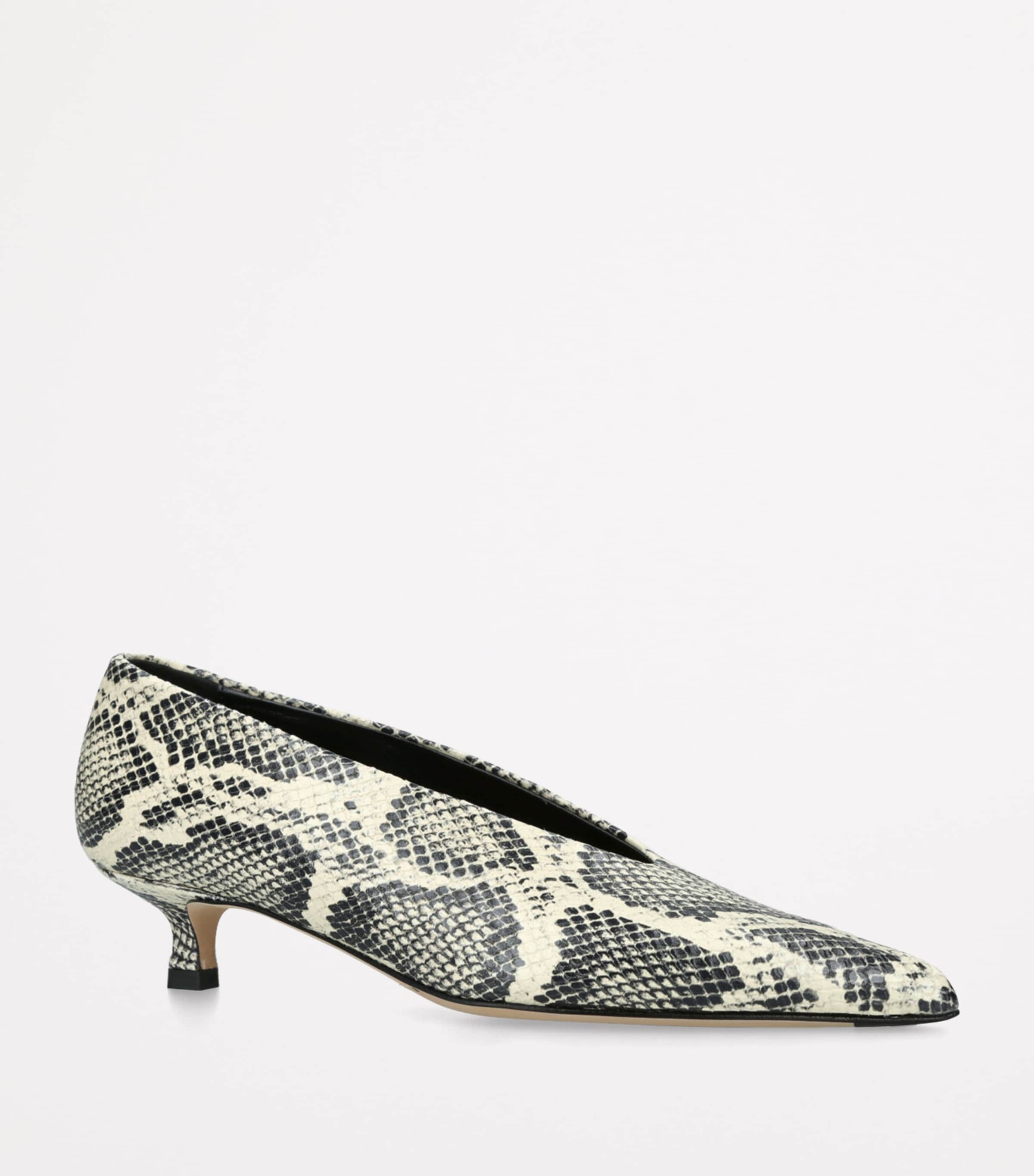 aeyde Leather Snake Print Clara Pumps 35 Cream Image 4