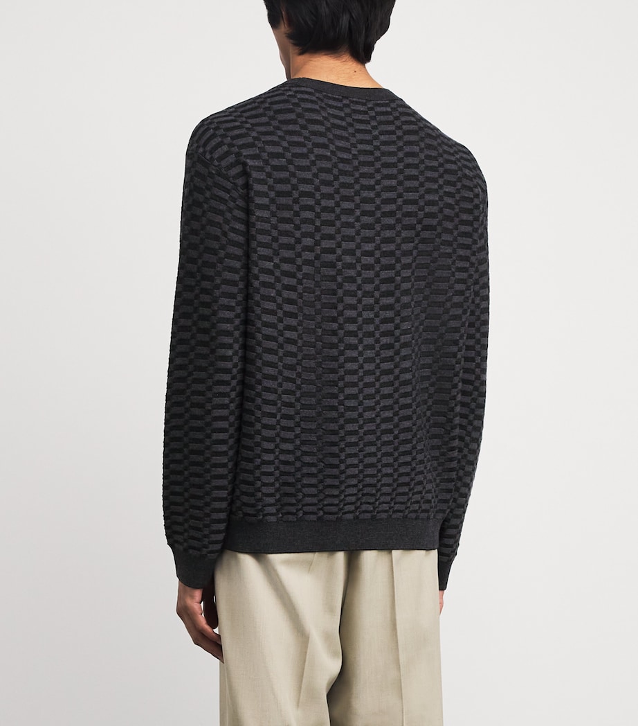 Virgin Wool Op-Art Sweater FC101 Image 4
