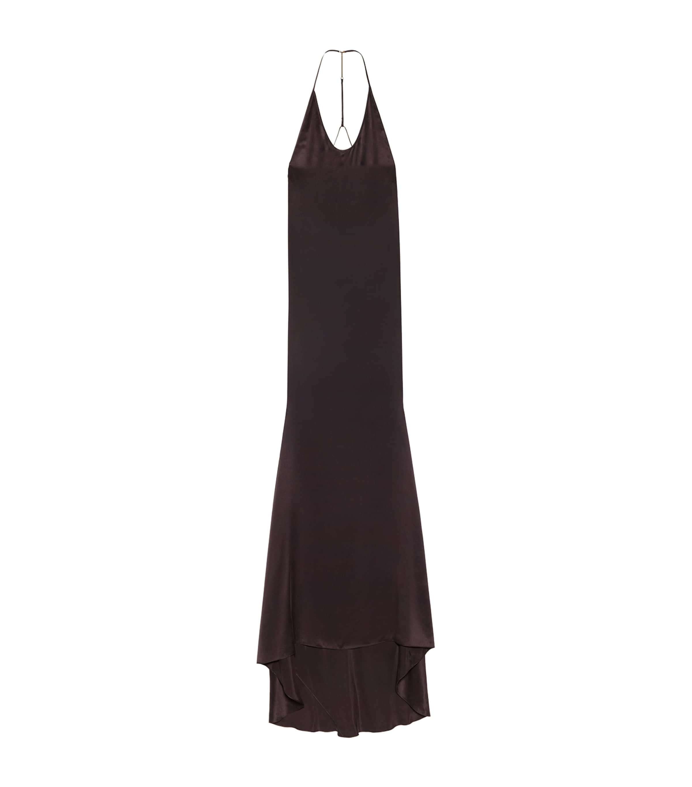 TOM FORD Womens Silk Halterneck Maxi Dress Edb Image 3