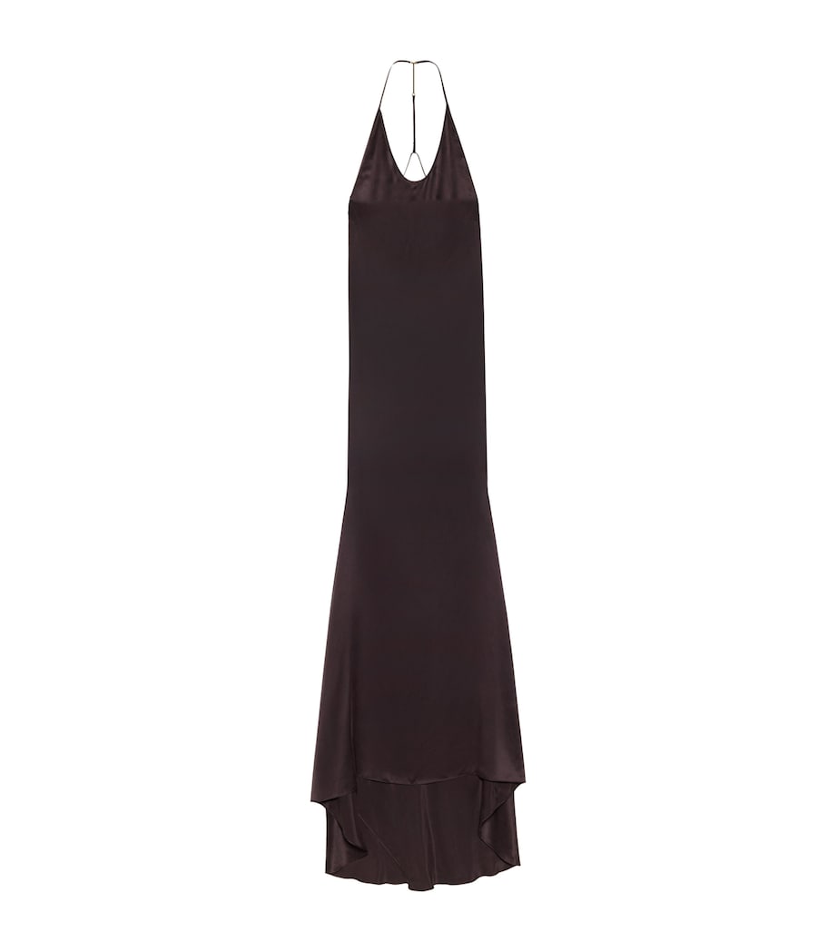 TOM FORD Womens Silk Halterneck Maxi Dress Edb Image 3