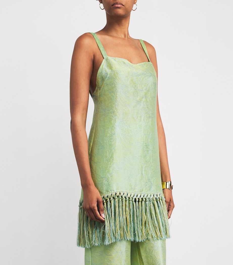 Linen-Blend Palermo Psychedelia Mini Dress APPLE Image 3
