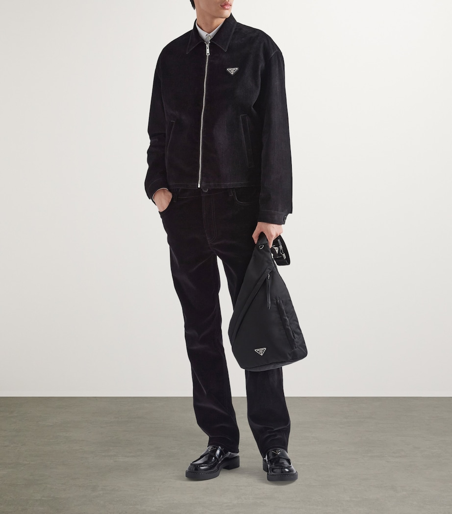 Re-Nylon and Leather Backpack F0002 Image 2