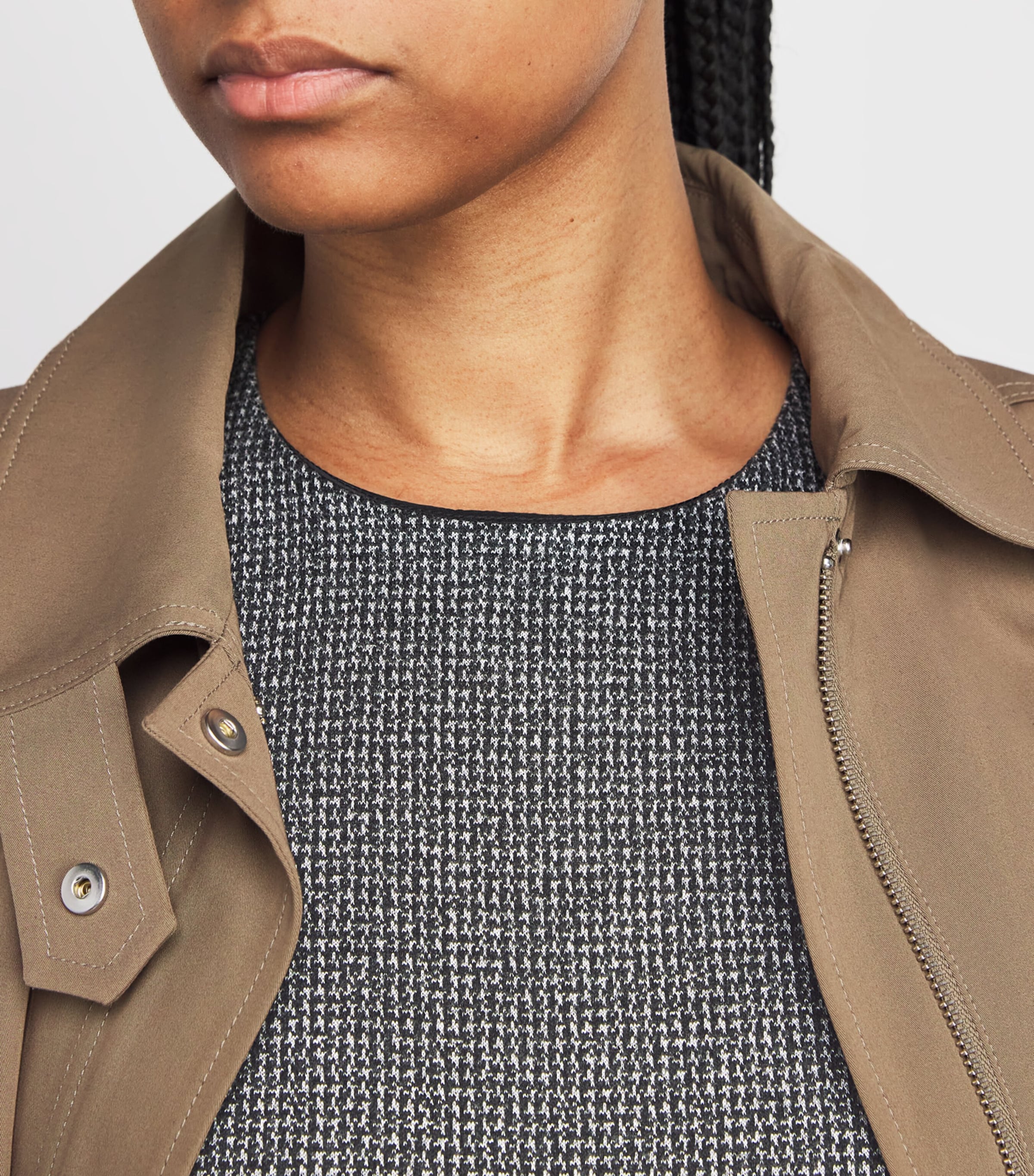 Houndstooth Tailored Mini Dress DARK GREY Image 6