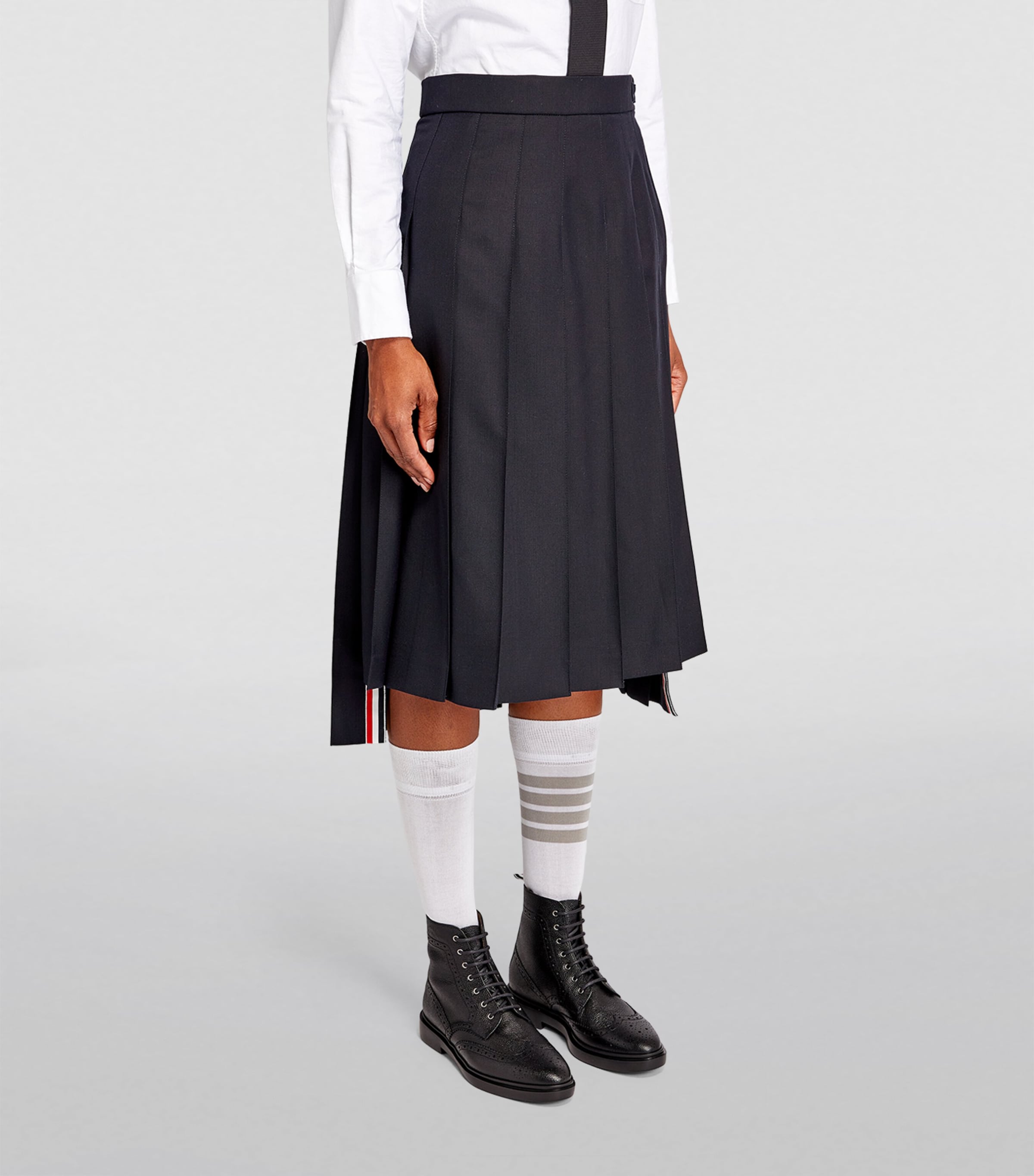 Pleated Midi Skirt NAVY Image 3