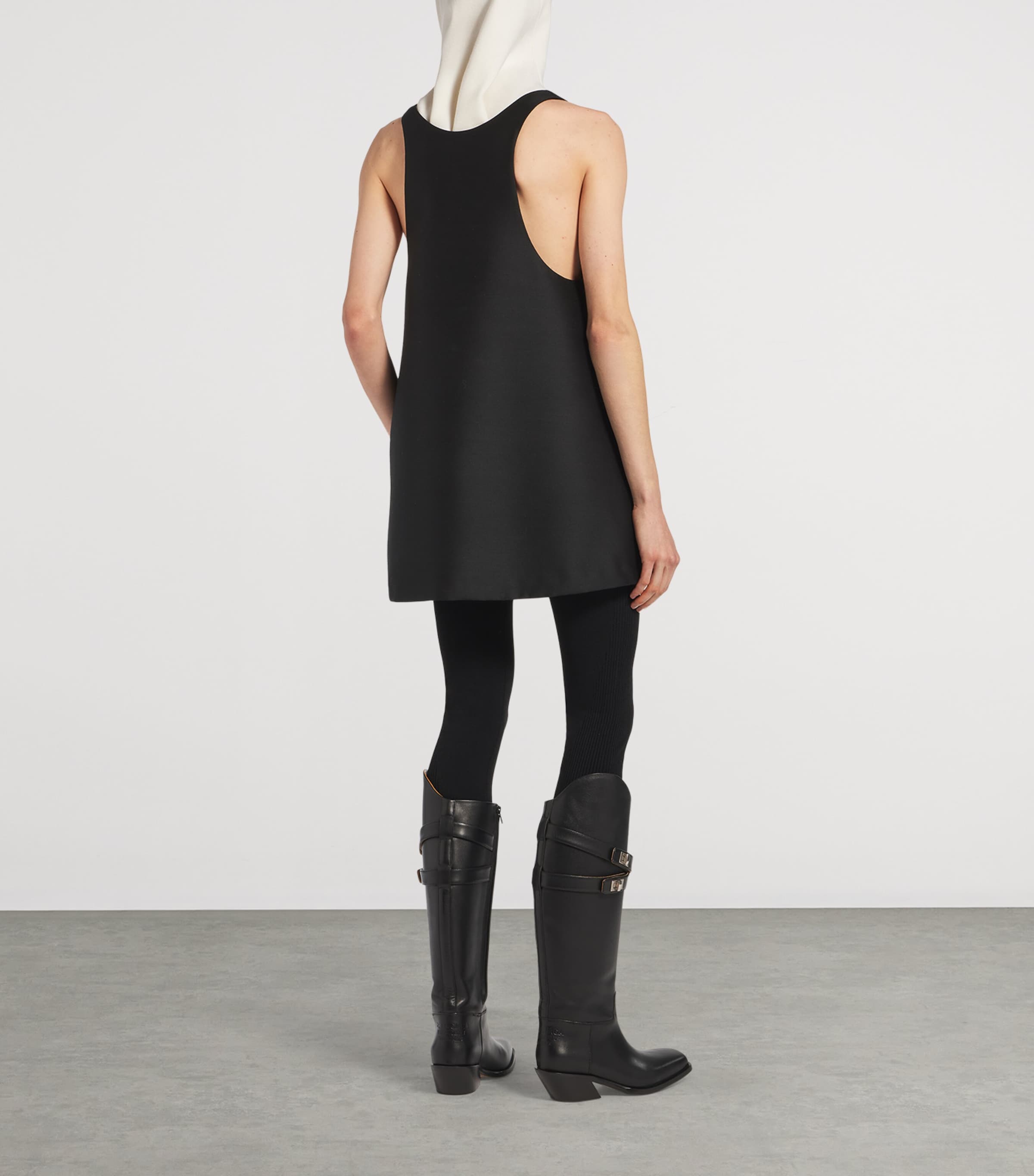 Balenciaga Womens Wool-Silk Scoop-Neck Top Image 3