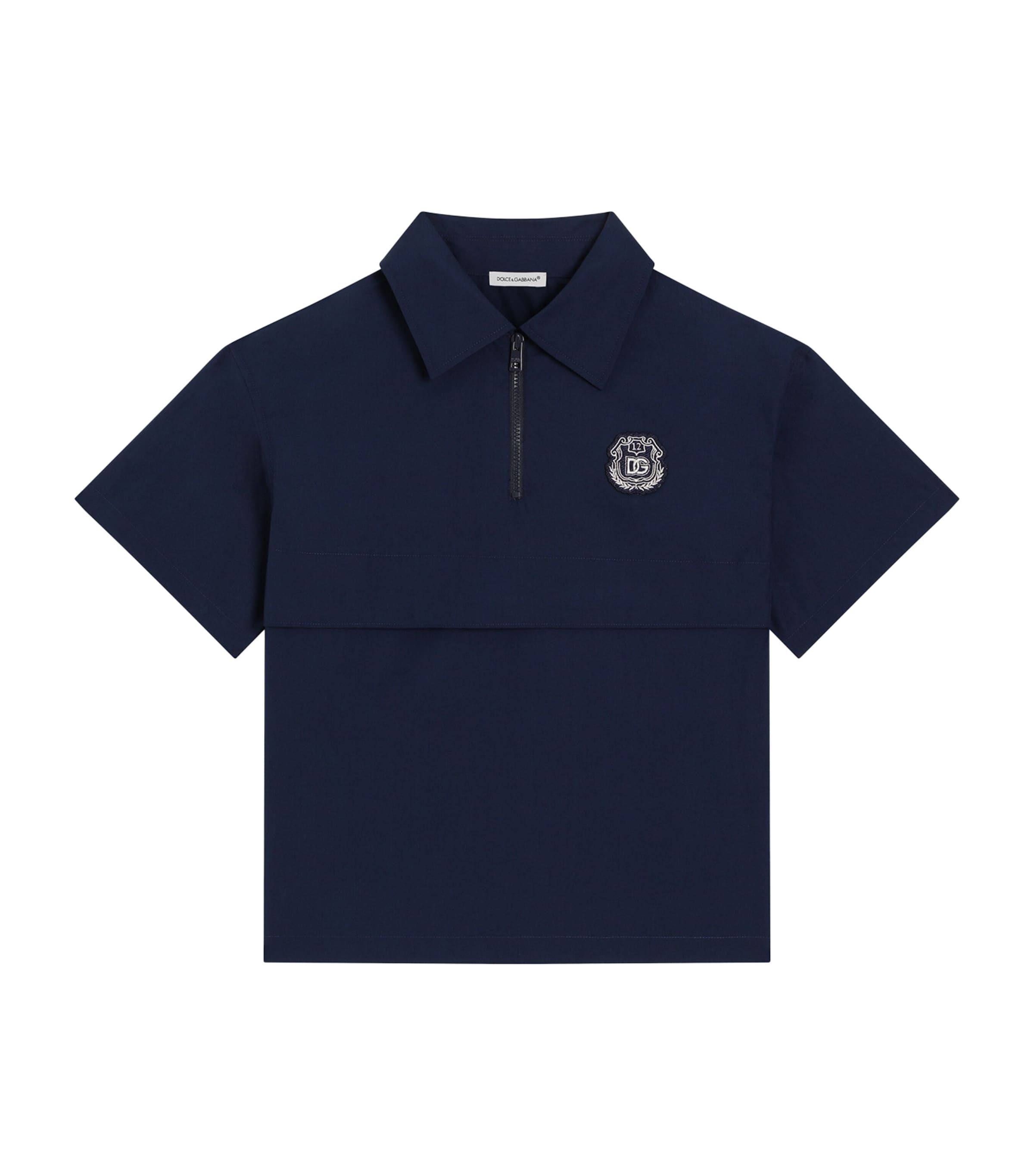 Dolce&Gabbana Kids Logo Polo Shirt (8-12+ Years) Sea Blue Image 1