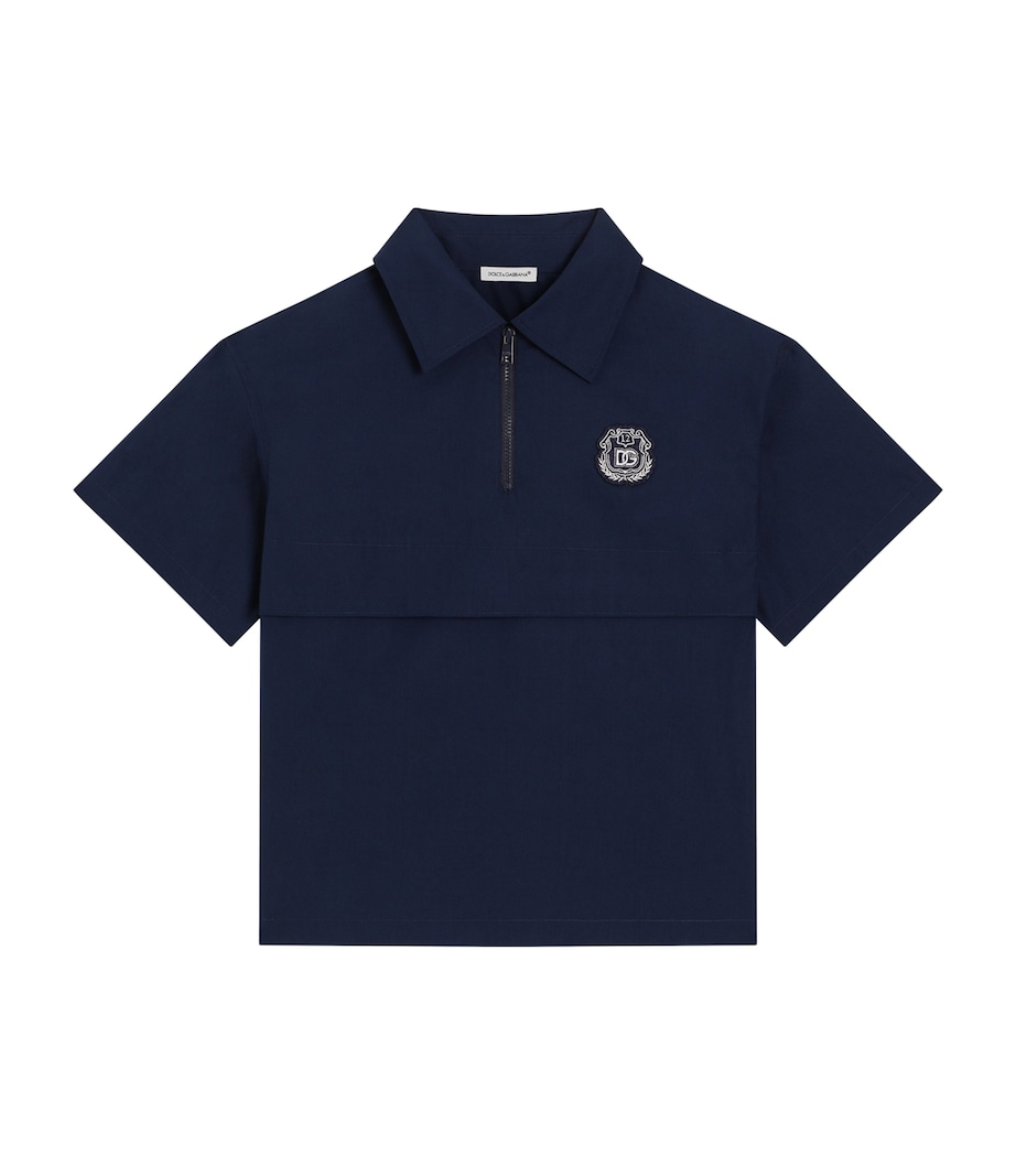 Dolce&Gabbana Kids Logo Polo Shirt (8-12+ Years) Sea Blue Image 1