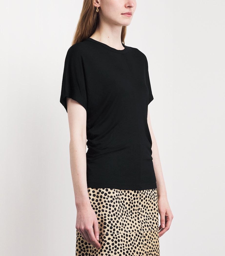 ANINE BING Womens Draped Zadig T-Shirt Black Image 4
