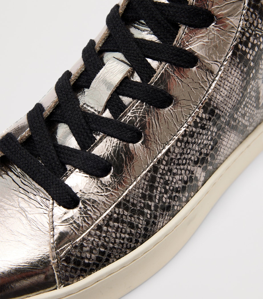 Leather Tana High-Top Sneakers SILVER/BLACK Image 5