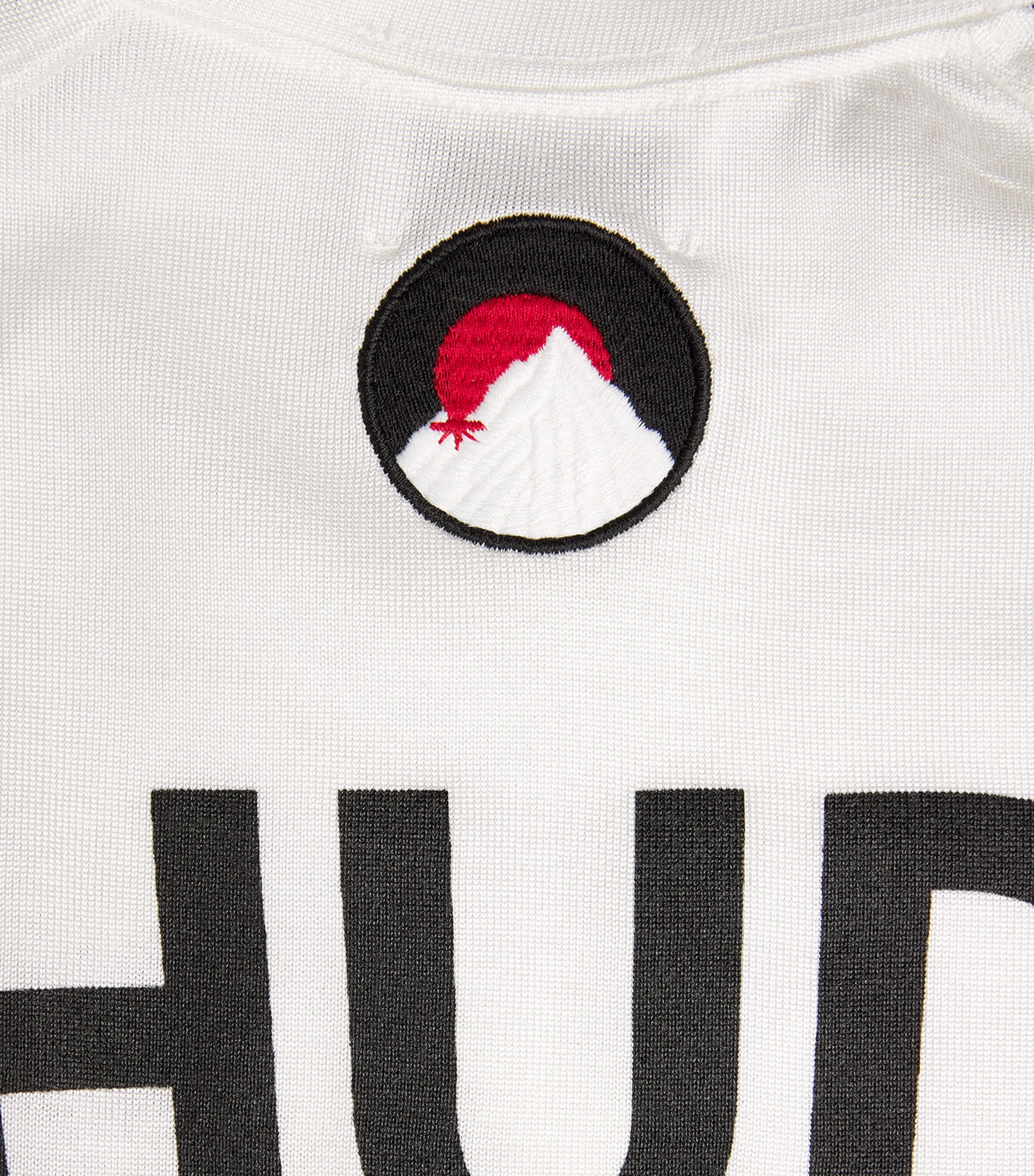 Rhude Mens Cotton-Blend Football Jersey T-Shirt White/black/red Image 5