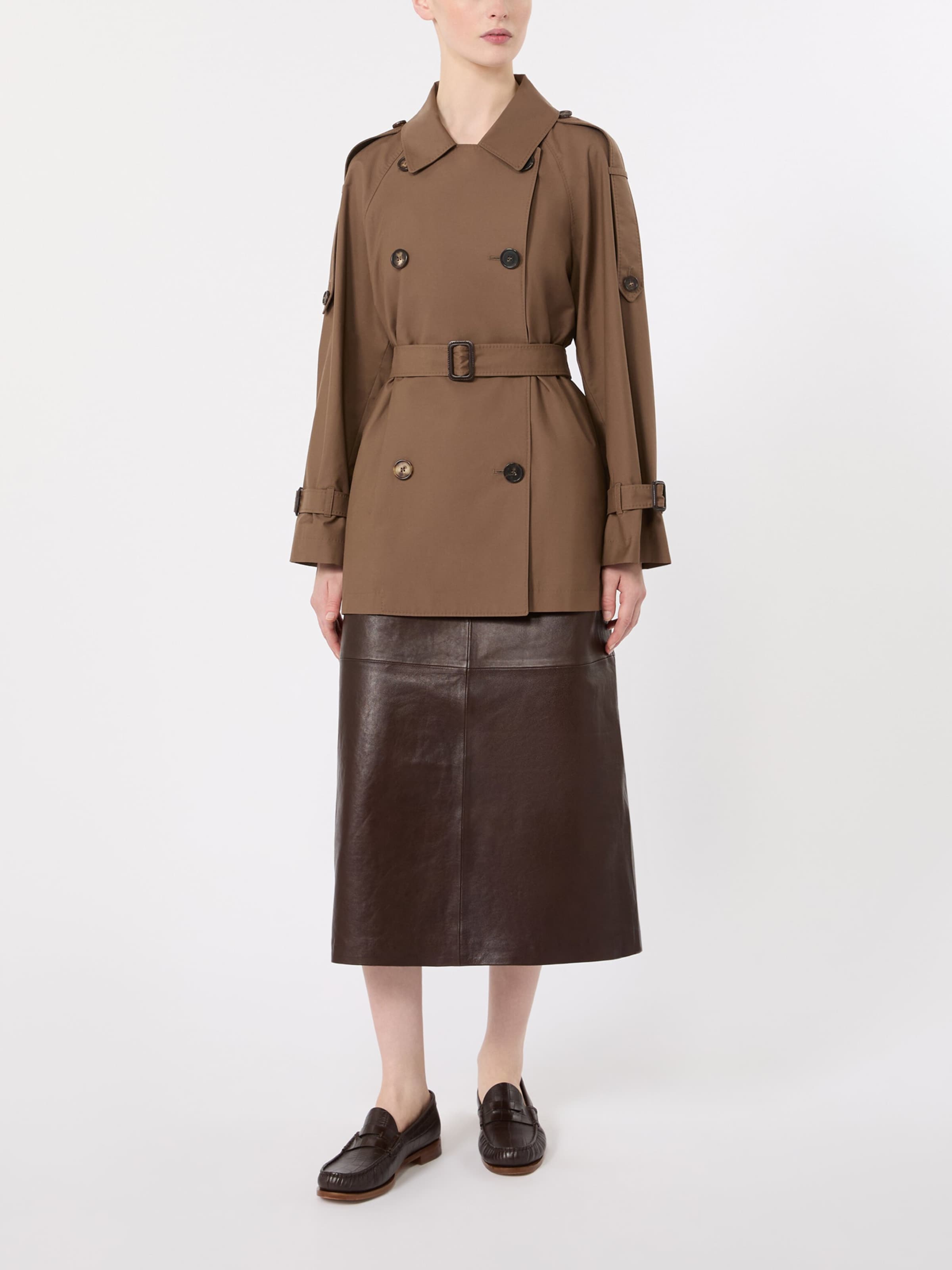Max Mara Womens Water-Repellent Short Trench Coat Brown Image 3
