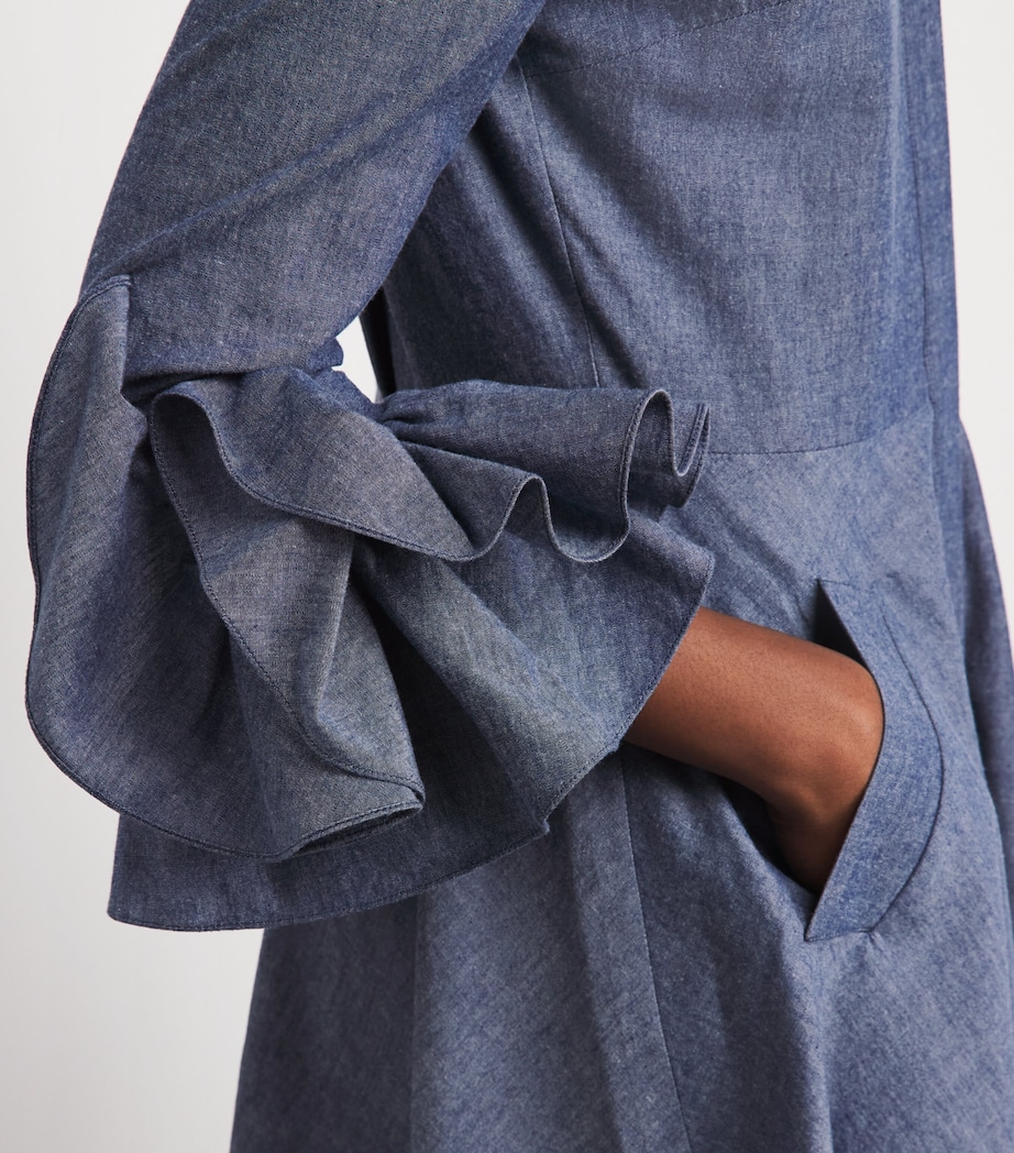 Safiyaa Womens Chambray Cassandre Midi Dress Blue Blend Image 3