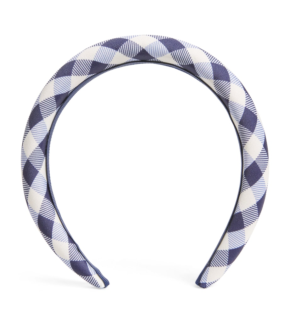 Gingham Taffeta Headband BLUE Image 1