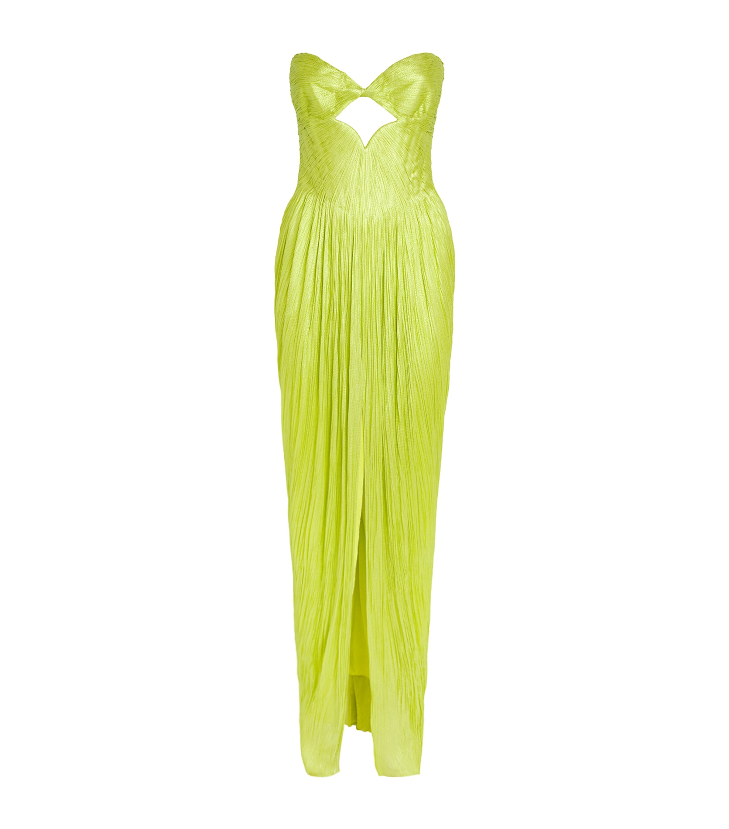 Maria Lucia Hohan Womens Silk Stephanie Bustier Gown Lime Image 1