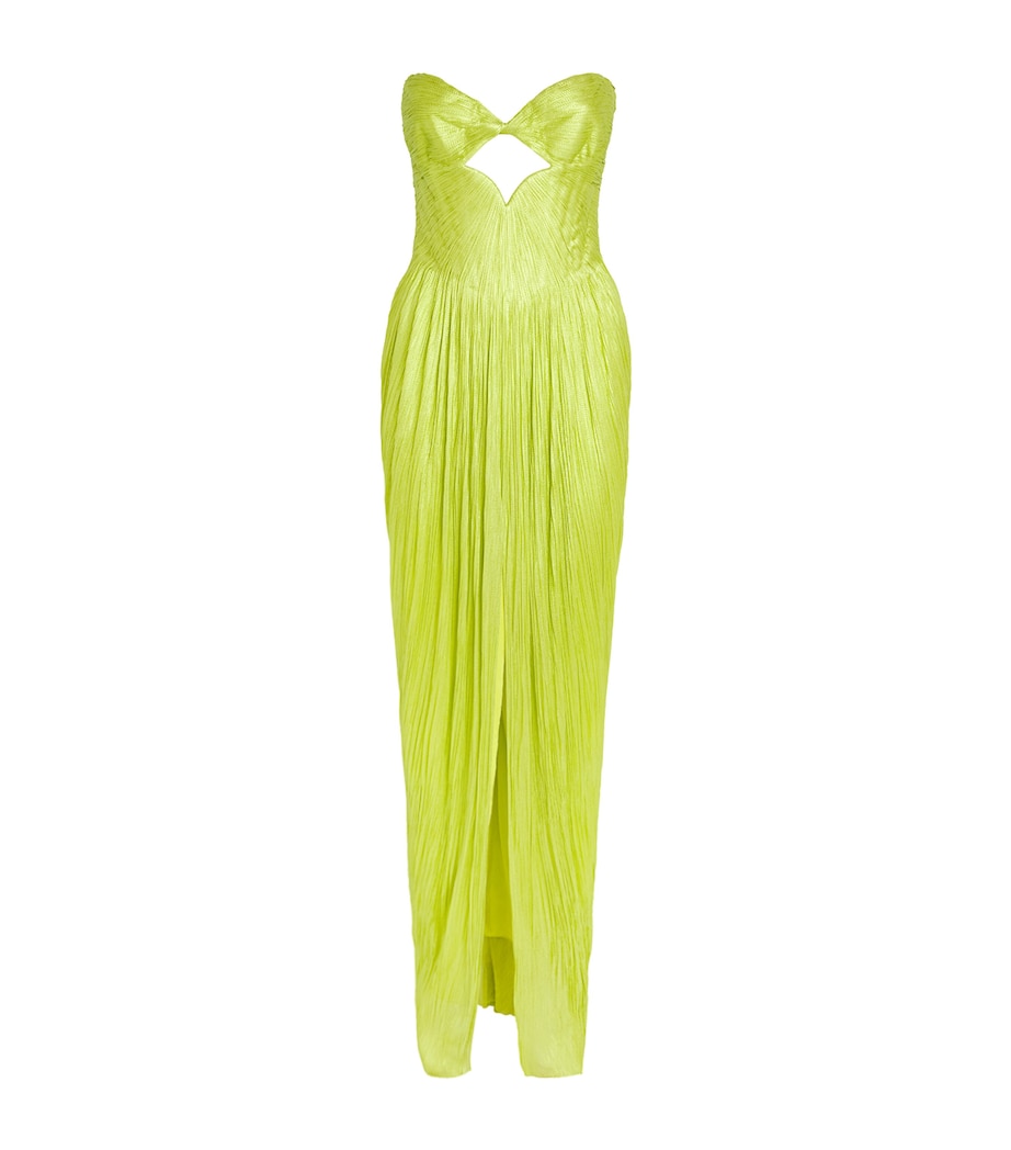 Maria Lucia Hohan Womens Silk Stephanie Bustier Gown Lime Image 1