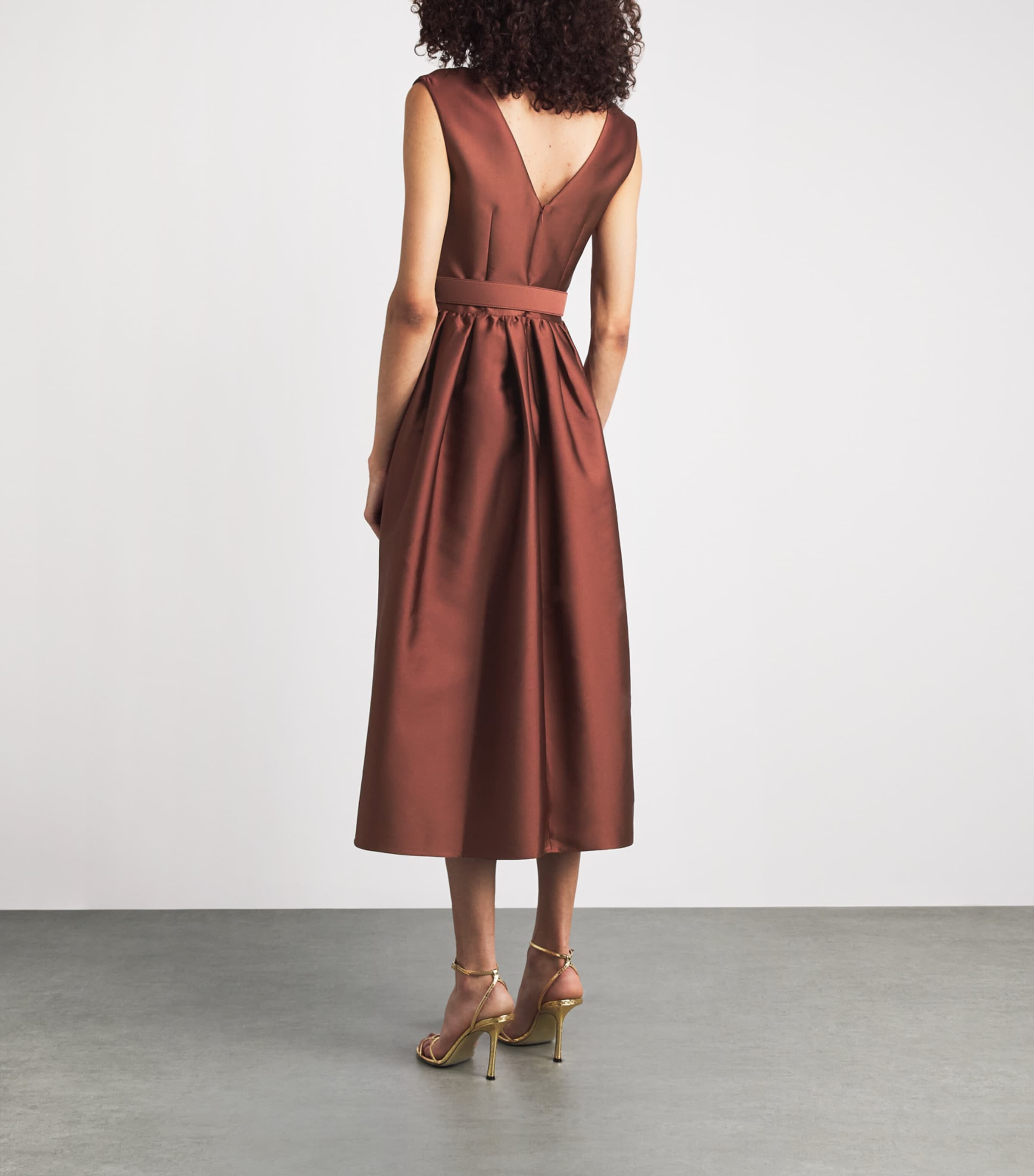 Roland Mouret Womens Taffeta Midi Dress Coco Image 4