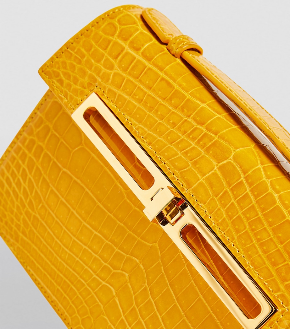 Mini Crocodile Emma Top-Handle Bag SOLEIL SHINY Image 6