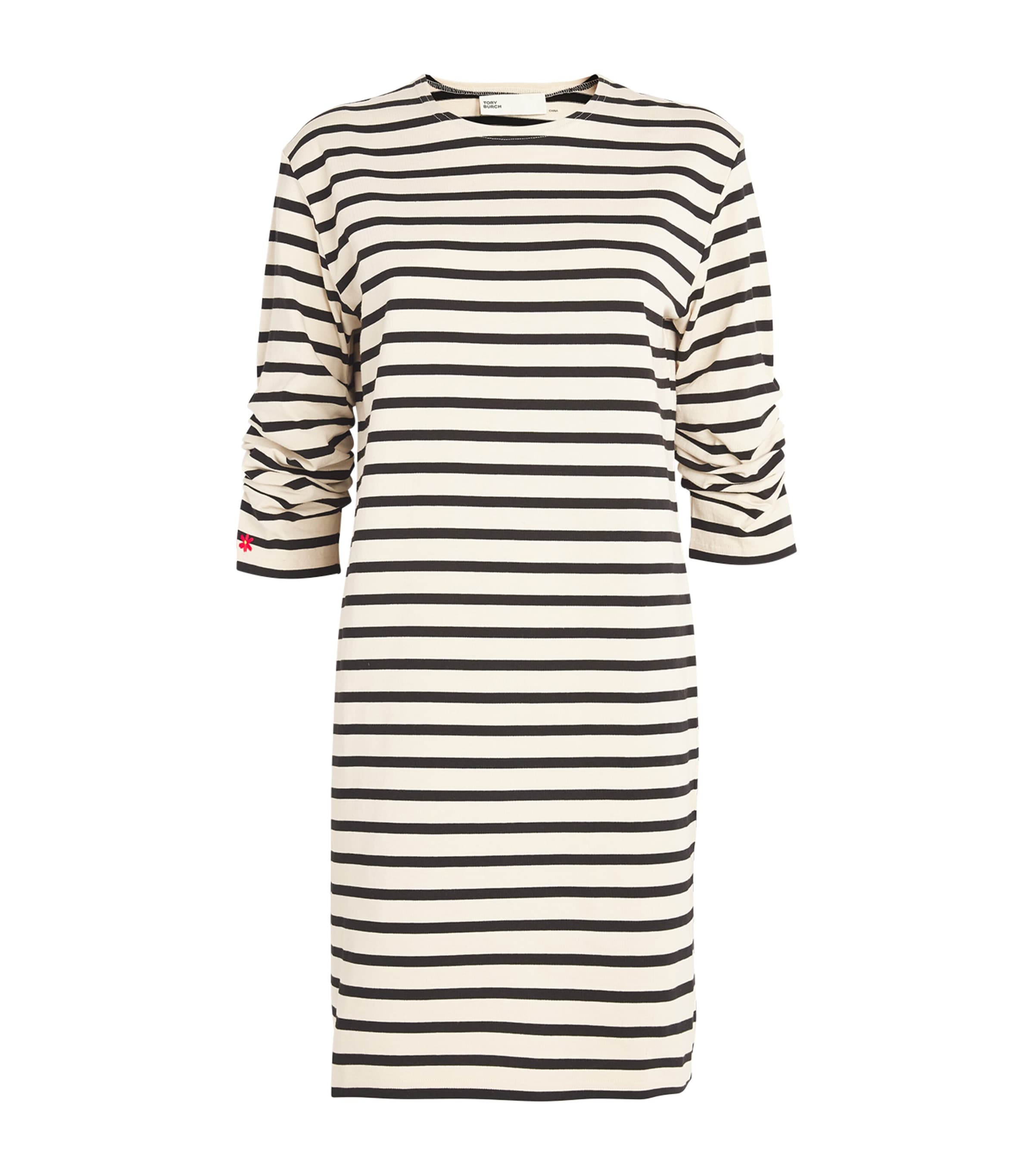 Shop Tory Burch Scrunched-sleeve T-shirt Mini Dress