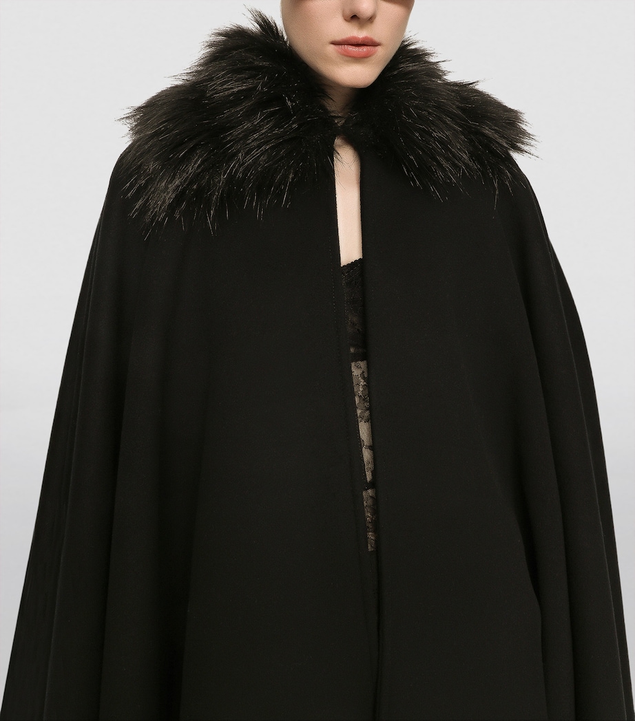 Cashmere-Wool Cape N0000-BLACK Image 3