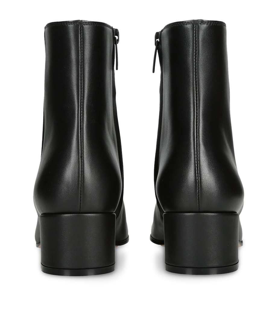 Leather Vitello Glove Ankle Boots 45 BLACK Image 2