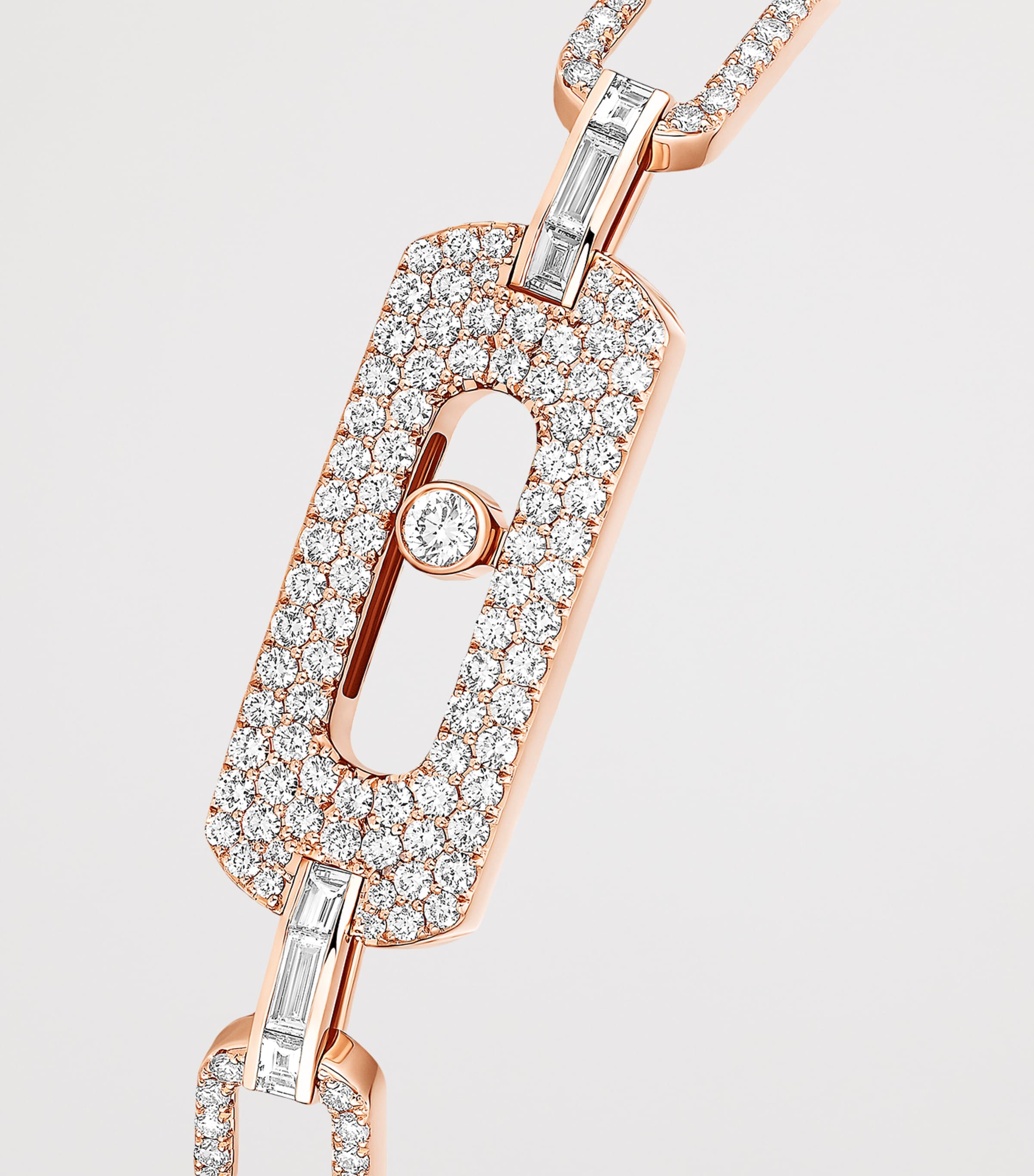 Messika Move Link Pink Gold and Diamond Pavé Chain Bracelet (1.91ct) Pink Gold Image 3