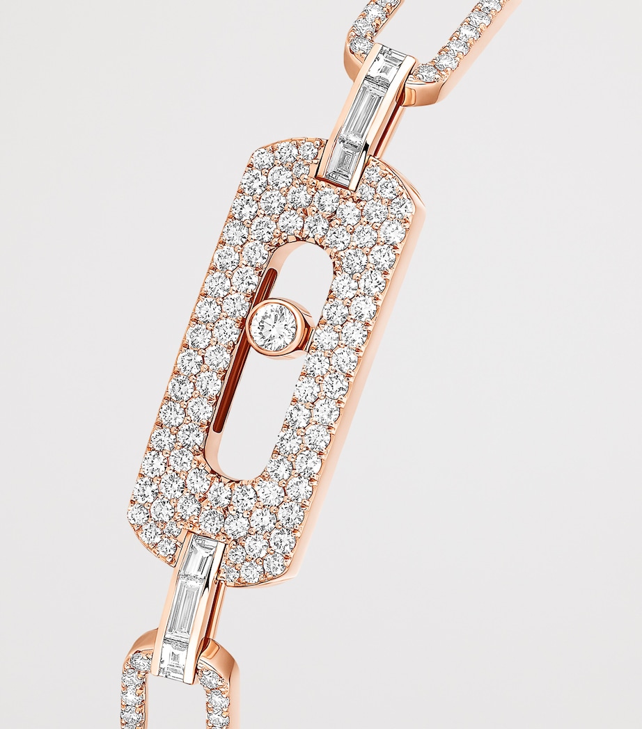 Messika Move Link Pink Gold and Diamond Pavé Chain Bracelet (1.91ct) Pink Gold Image 3