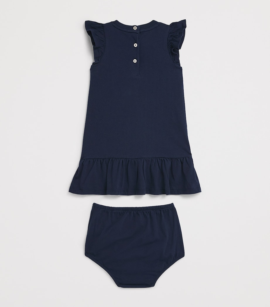 Cotton Polo Bear Dress and Bloomers Set (3-24 Months) NEWPORT NAVY Image 2